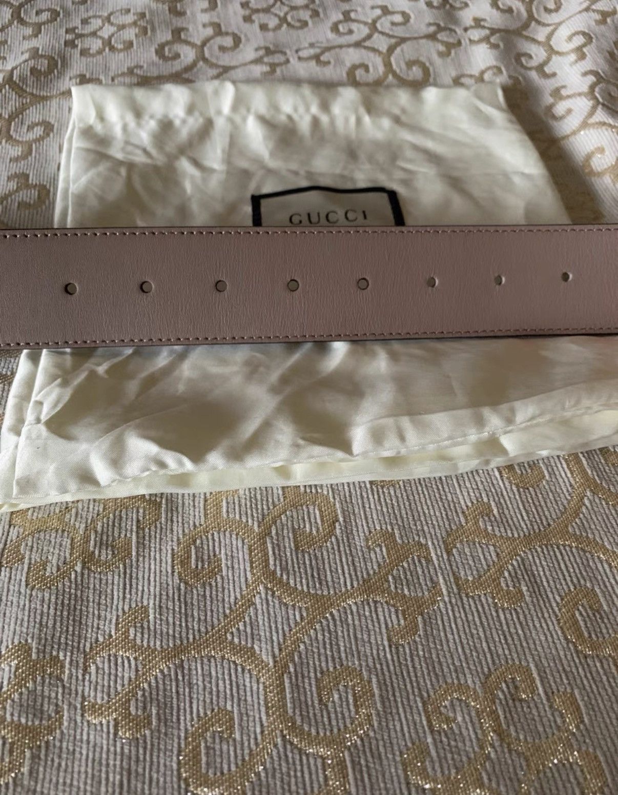 Gucci Pink Leather Belt with Gold Interlocking Buckle Size ONE SIZE - 5 Thumbnail