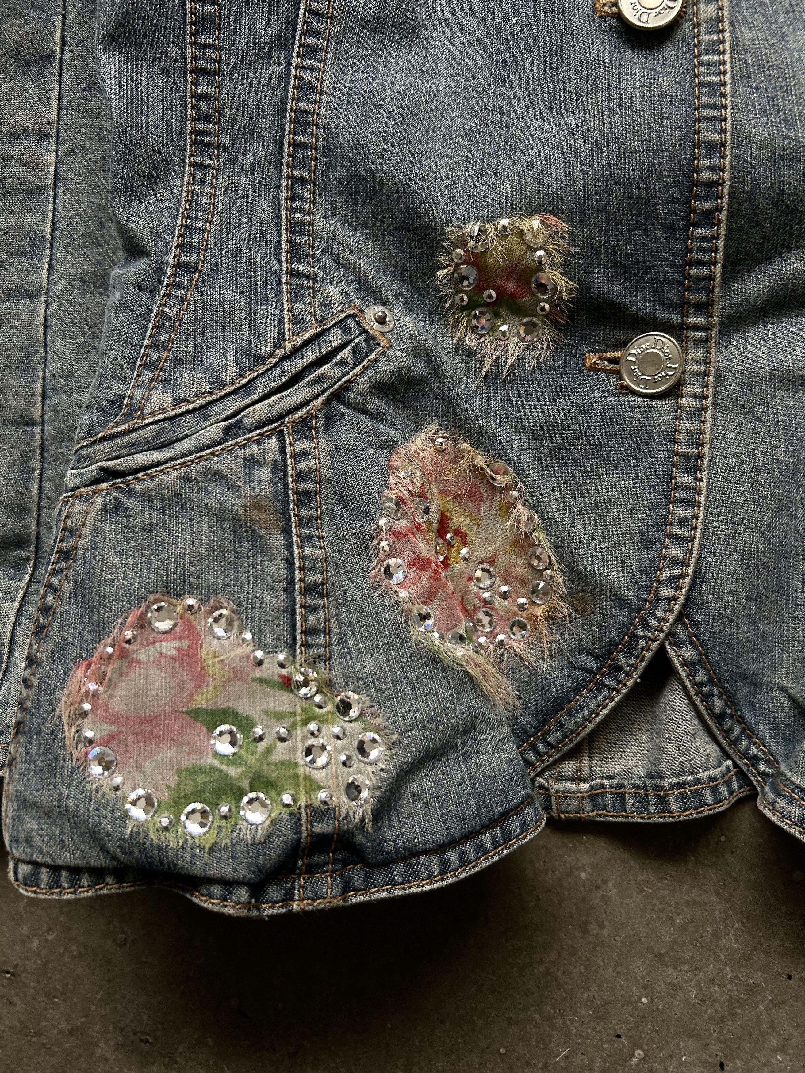 Dior Christian Dior 04ss Beaded Denim Blazer Size M / US 6-8 / IT 42-44 - 7 Thumbnail