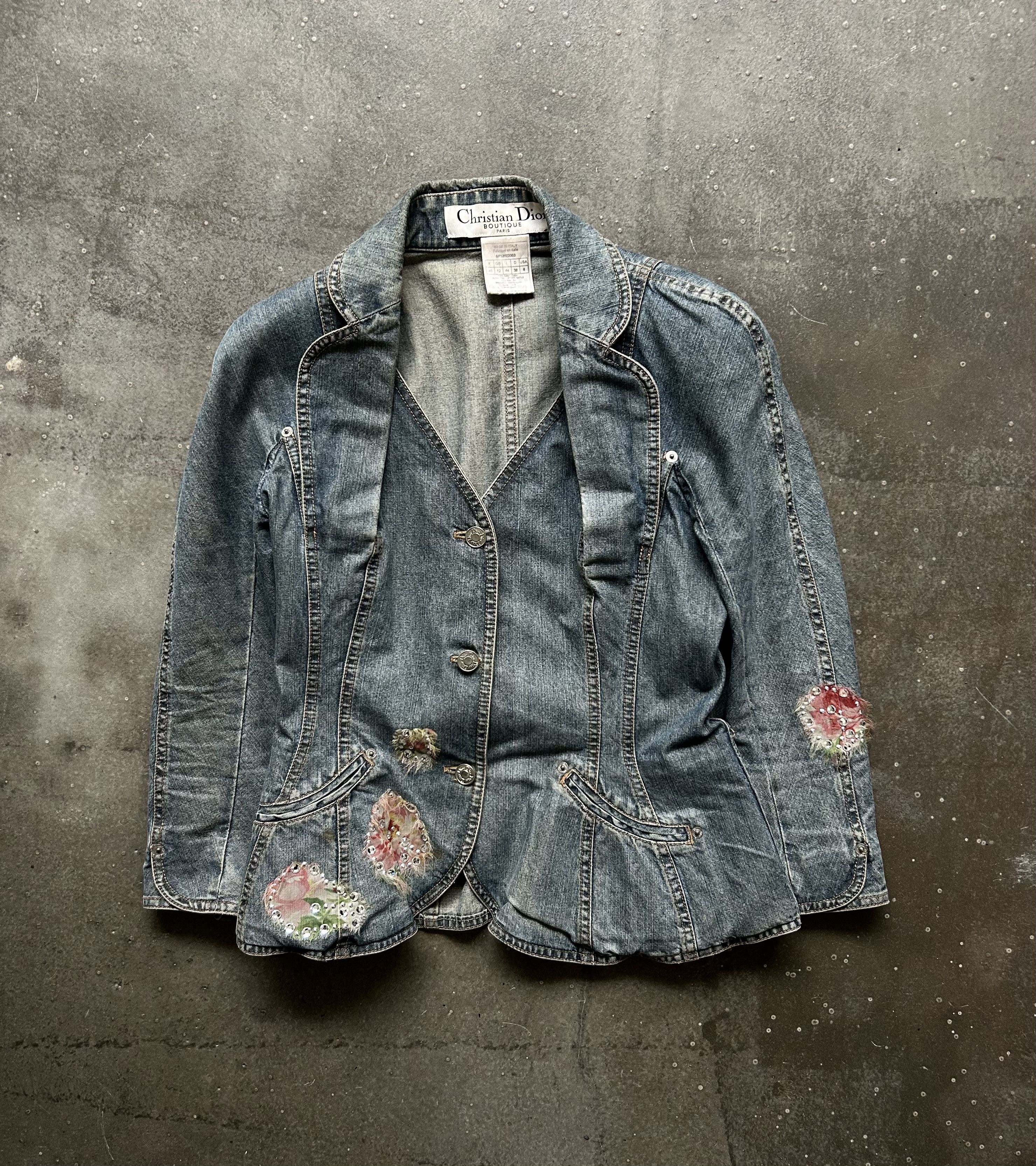 Dior Christian Dior 04ss Beaded Denim Blazer Size M / US 6-8 / IT 42-44 - 6 Thumbnail
