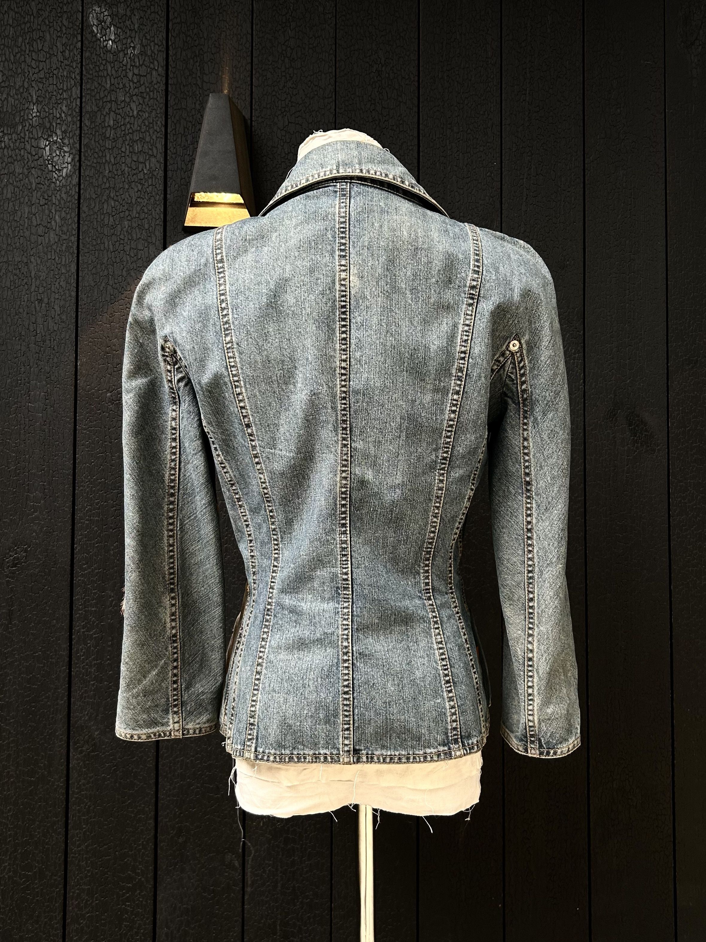 Dior Christian Dior 04ss Beaded Denim Blazer Size M / US 6-8 / IT 42-44 - 3 Thumbnail