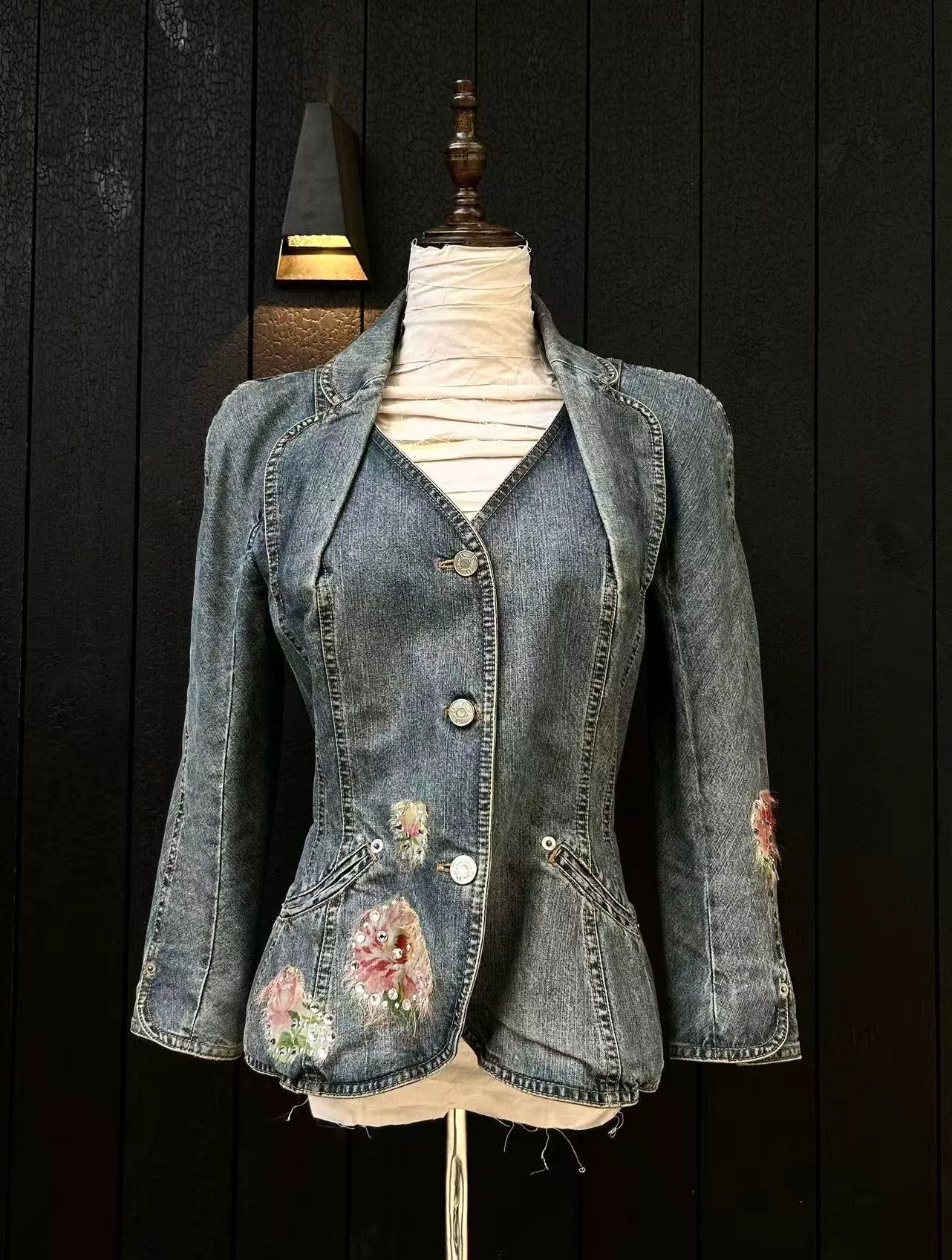 Dior Christian Dior 04ss Beaded Denim Blazer Size M / US 6-8 / IT 42-44 - 2 Thumbnail