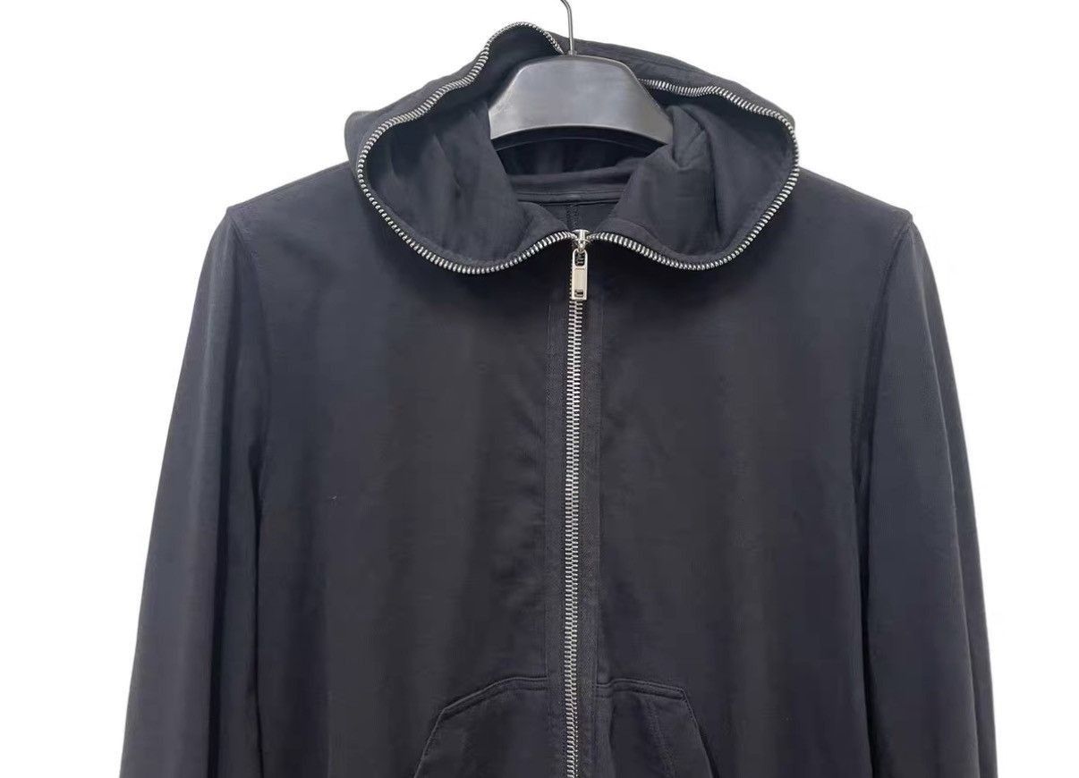 Rick Owens Black Zip-Up Hoodie with High Collar Size US M / EU 48-50 / 2 - 3 Thumbnail