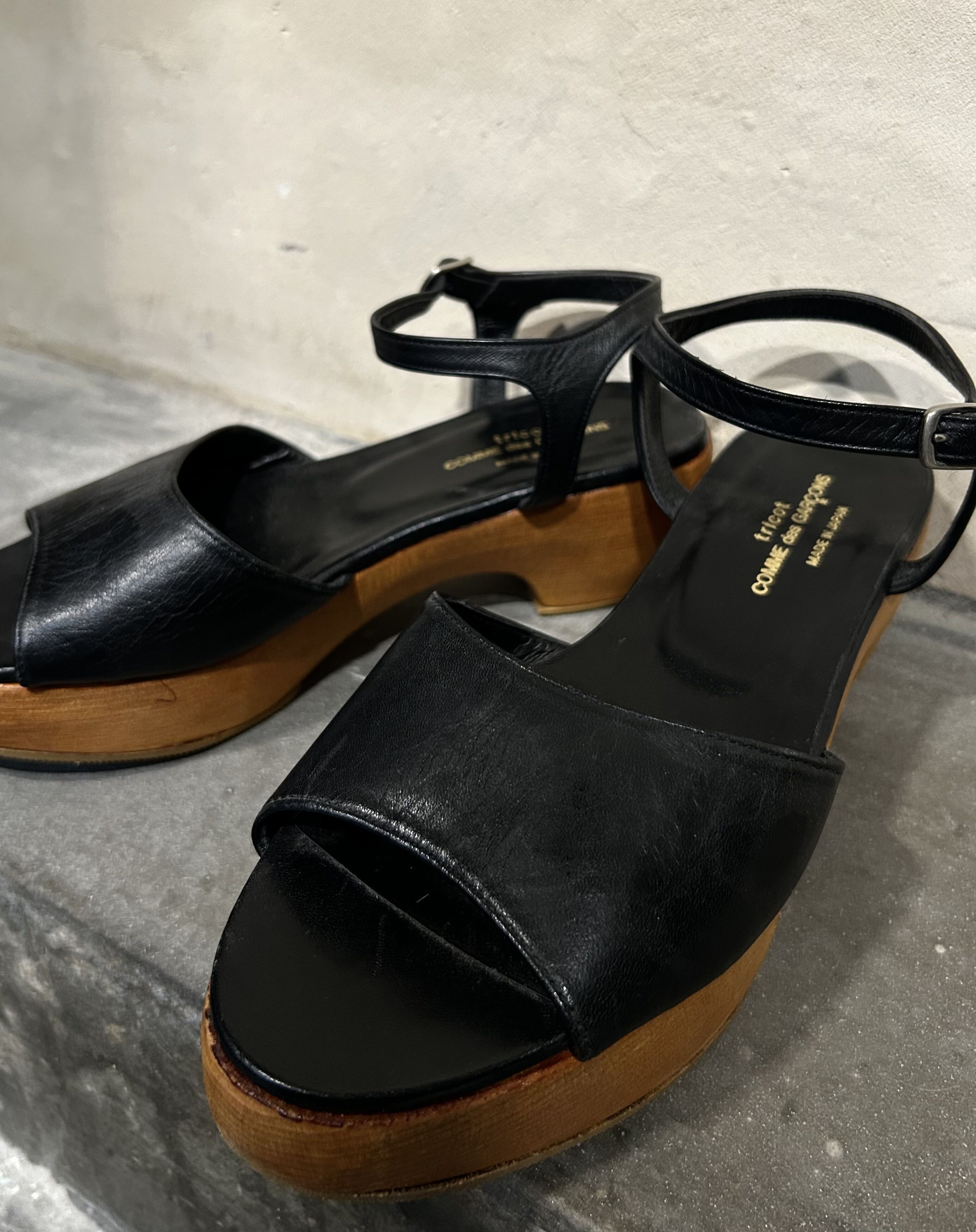 Comme des Garcons COMME des GARÇONS 90s Wooden Panel Leather Shoes Size US 5 / IT 35 - 5 Thumbnail