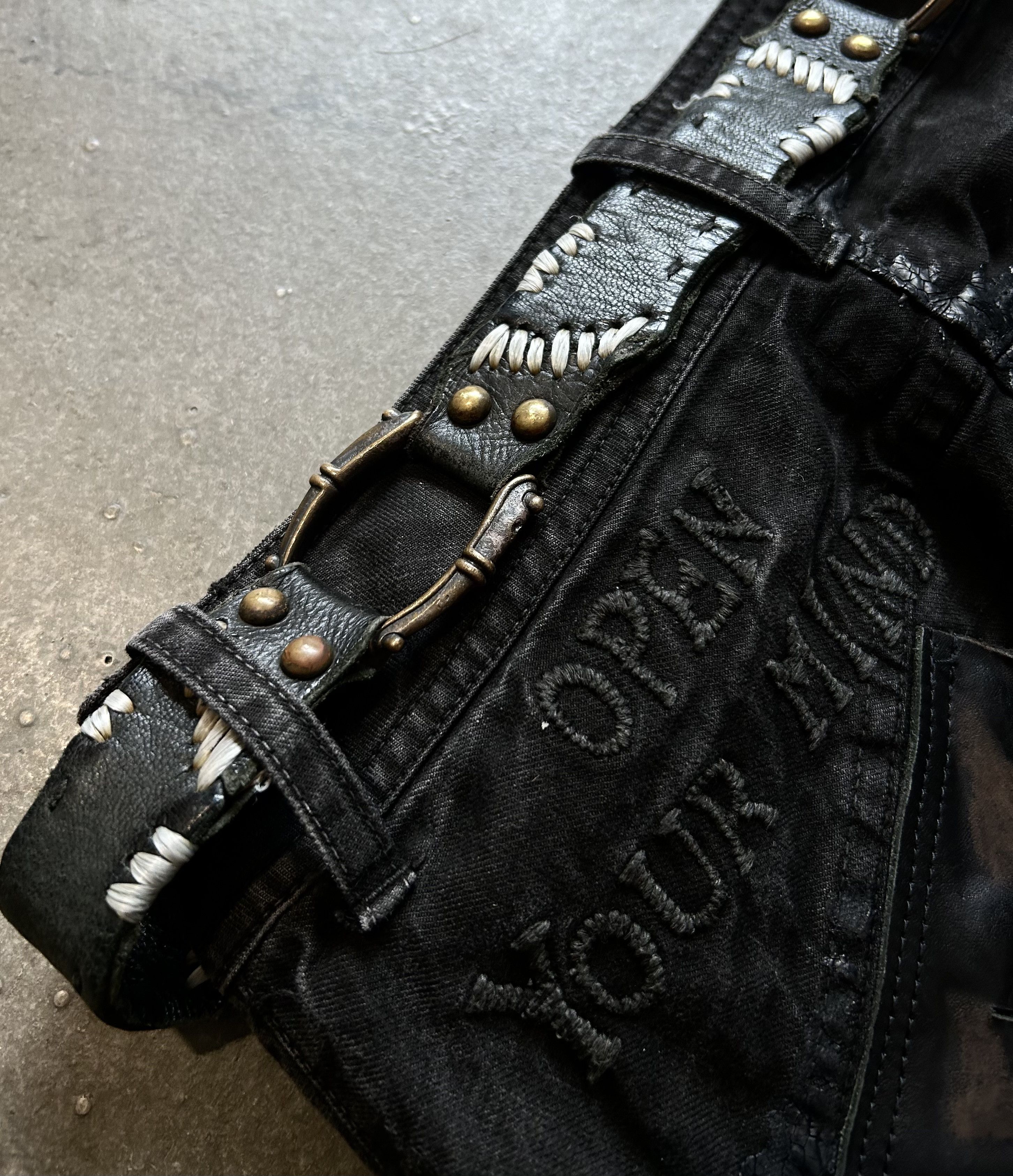 14th Addiction 14th Addiction Early Handcrafted Patchwork Belt Size ONE SIZE - 4 Thumbnail