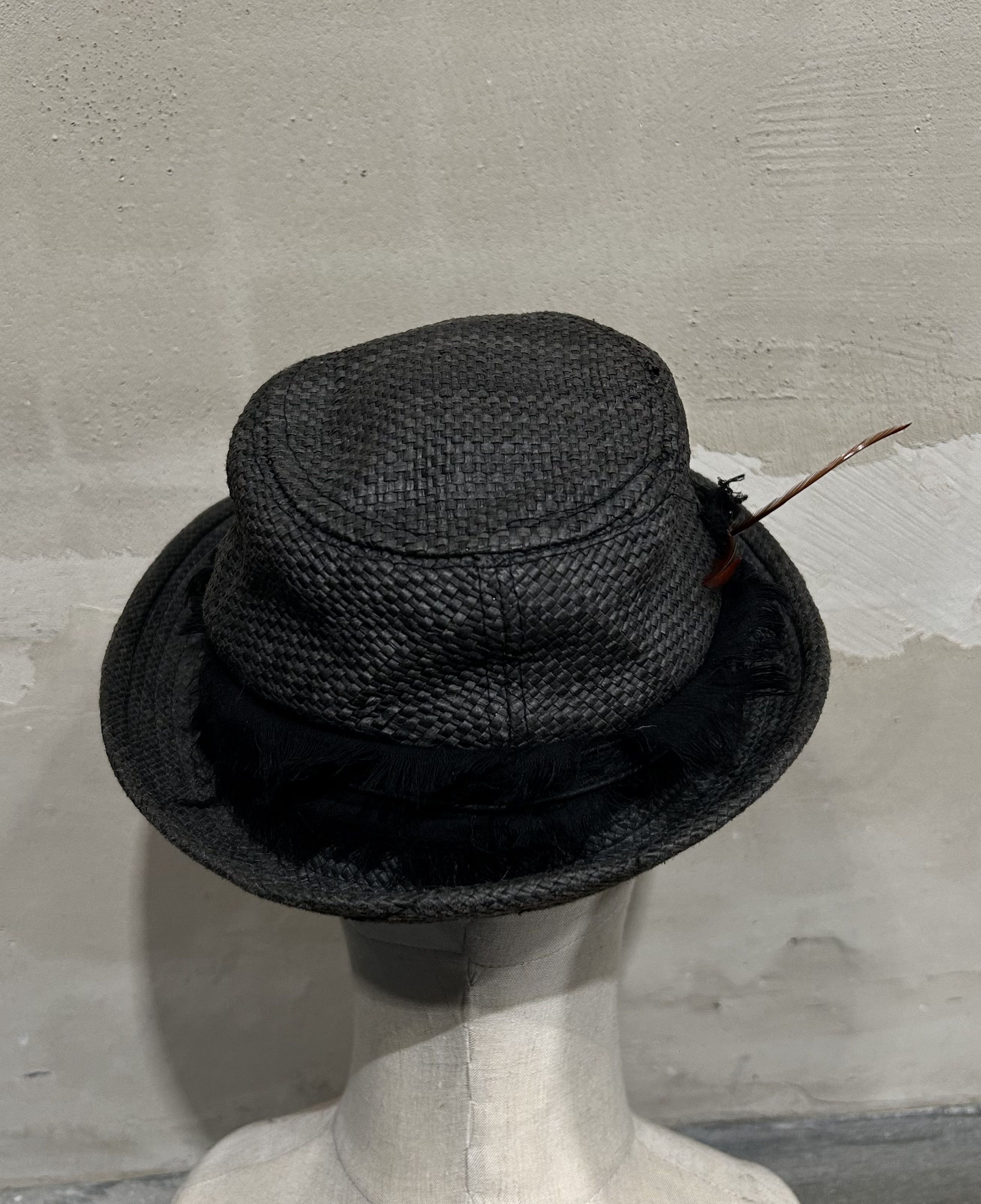 14th Addiction 14th Addiction Early Woven Feather Hat Size ONE SIZE - 3 Thumbnail
