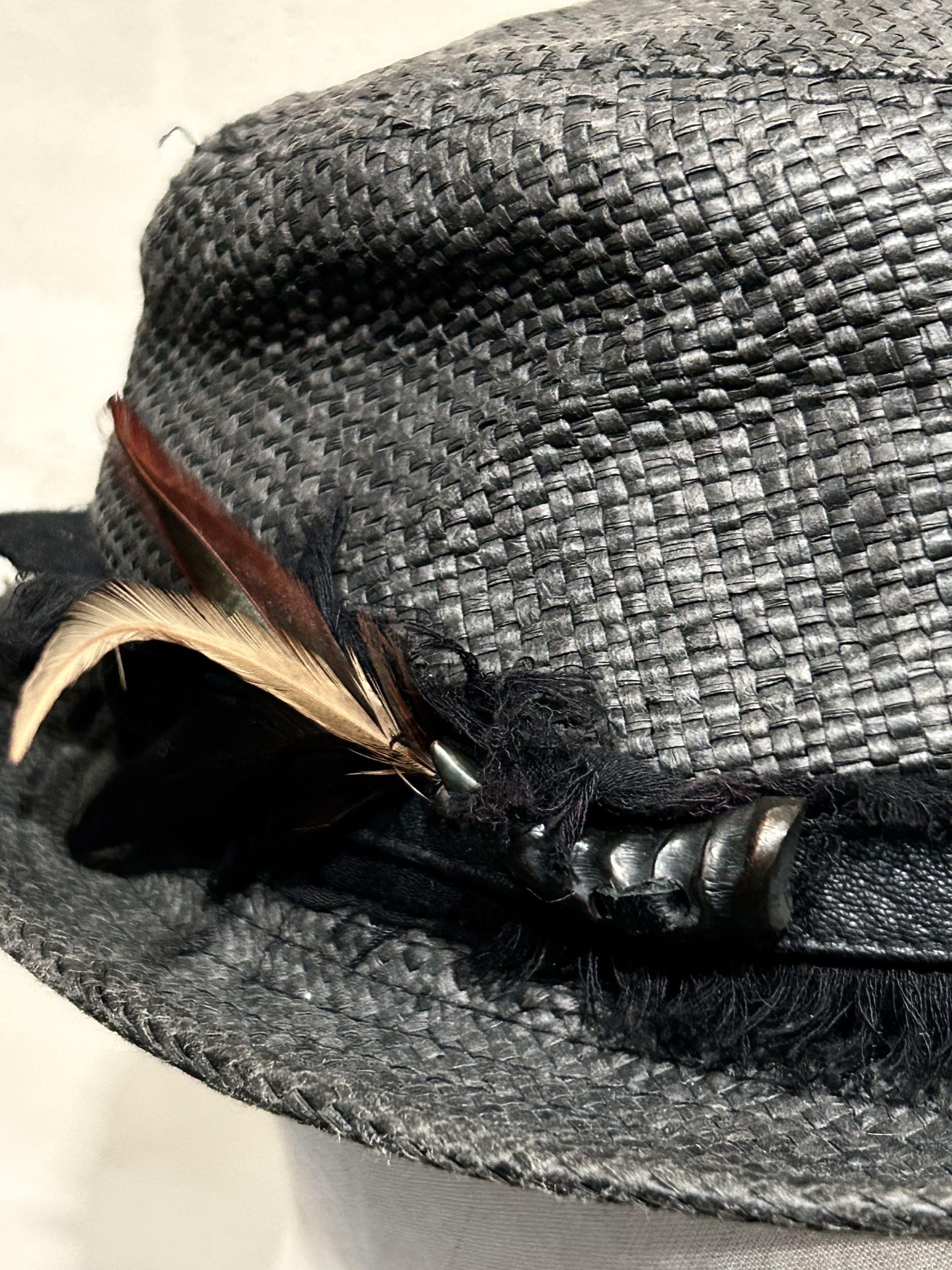 14th Addiction 14th Addiction Early Woven Feather Hat Size ONE SIZE - 8 Thumbnail