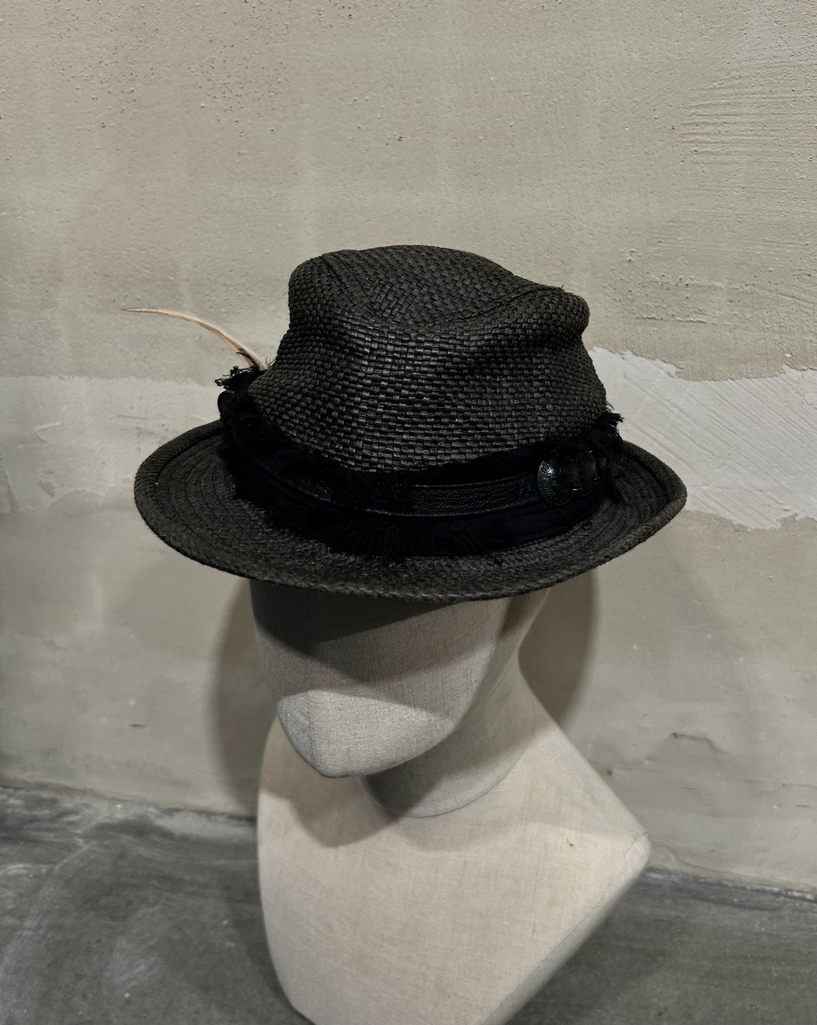 14th Addiction 14th Addiction Early Woven Feather Hat Size ONE SIZE - 4 Thumbnail