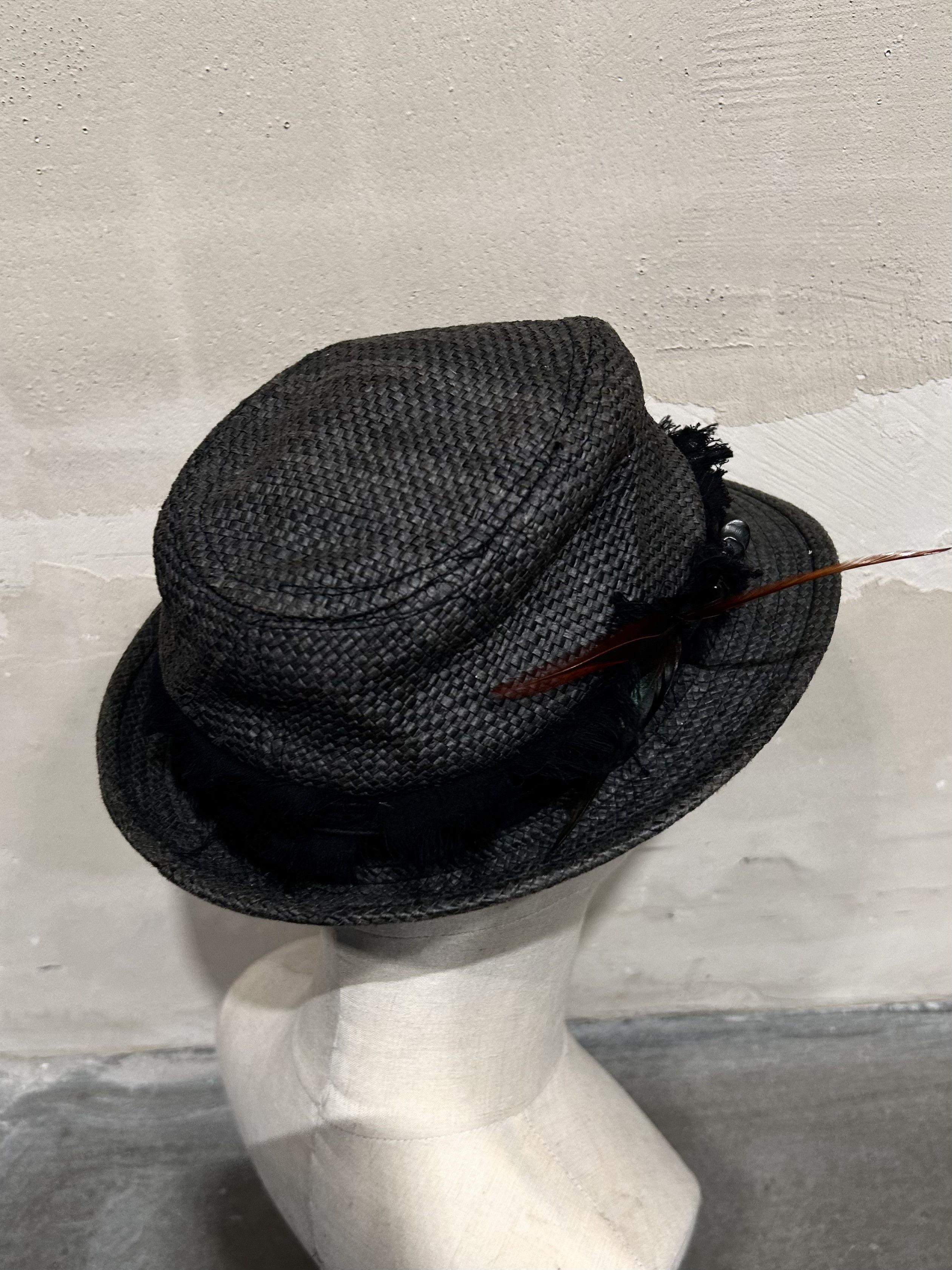 14th Addiction 14th Addiction Early Woven Feather Hat Size ONE SIZE - 2 Thumbnail