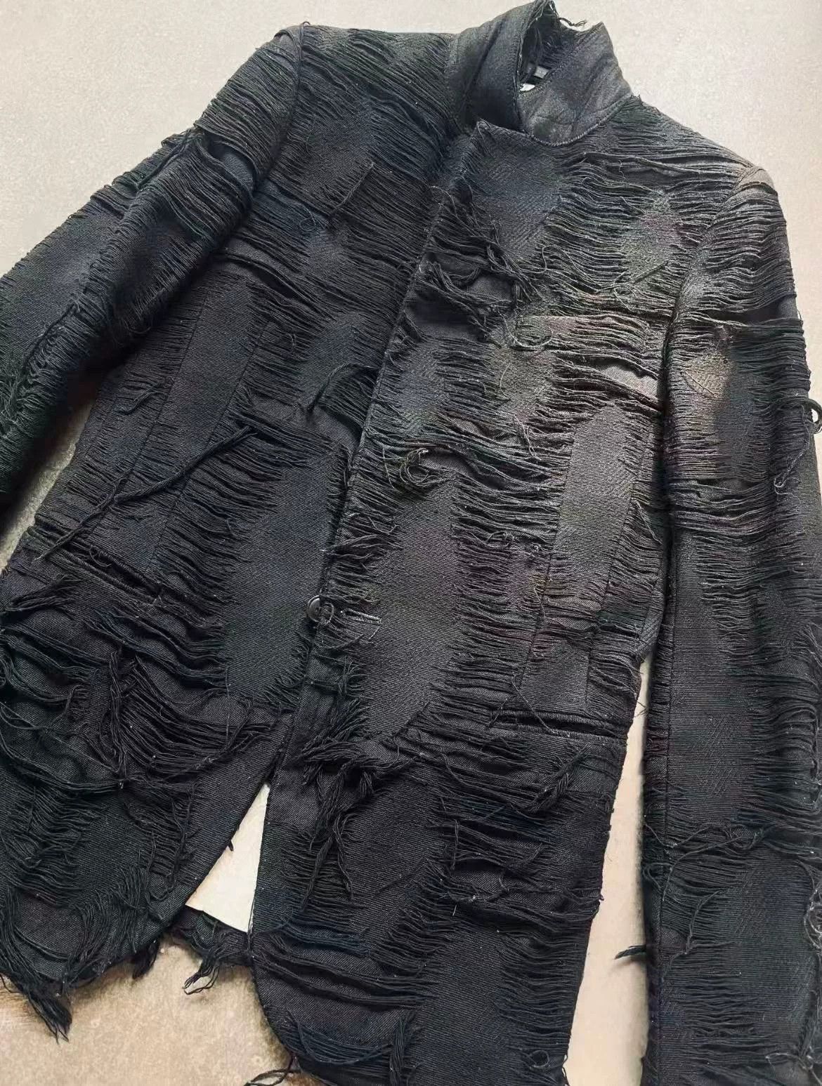 The Viridi-anne the-viridi-anne Hand-Ripped Distressed Blazer Size US M / EU 48-50 / 2 - 2 Thumbnail