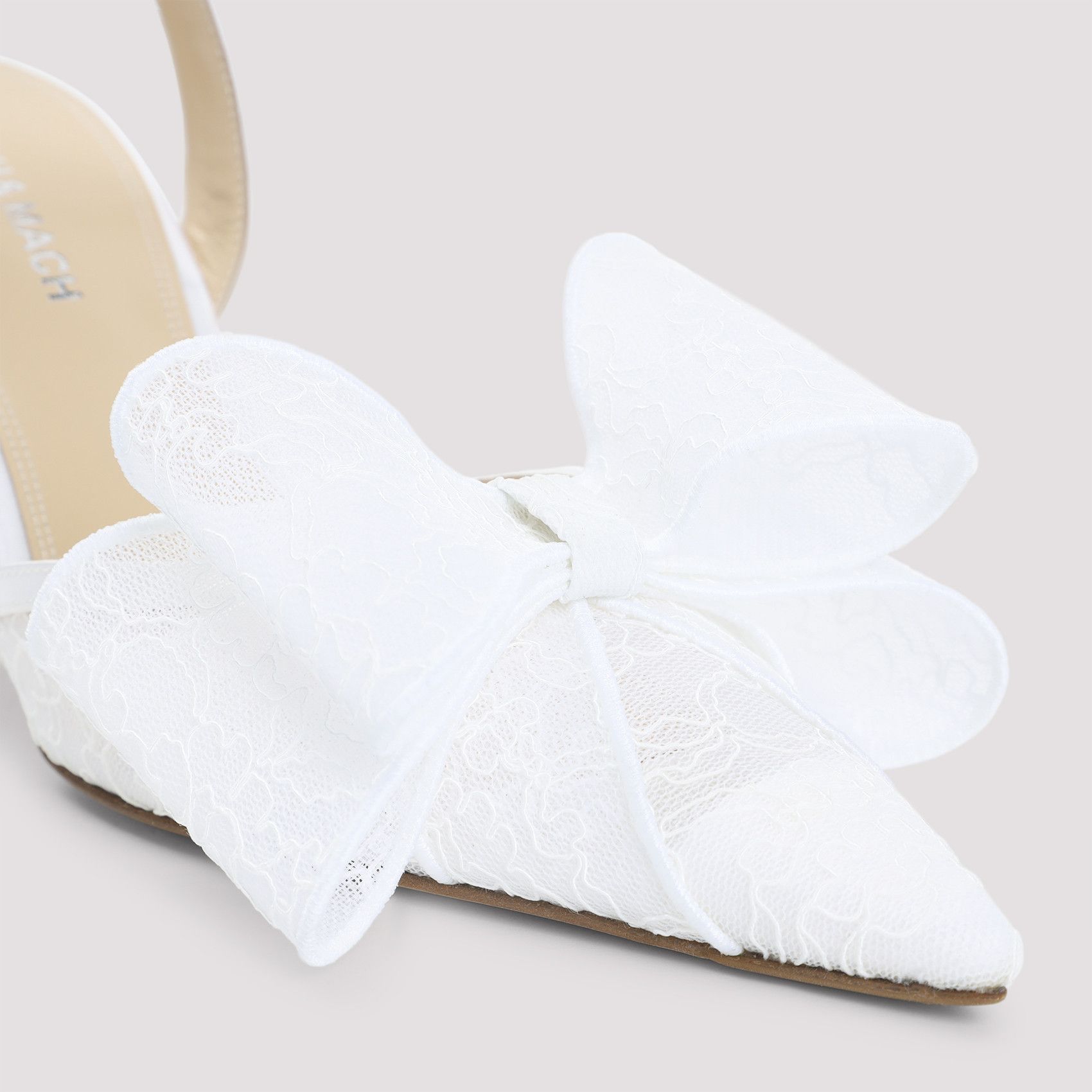 MACH & MACH Mach & Mach Le Cadeau White Lace Slingback Size US 8 / IT 38 - 4 Thumbnail