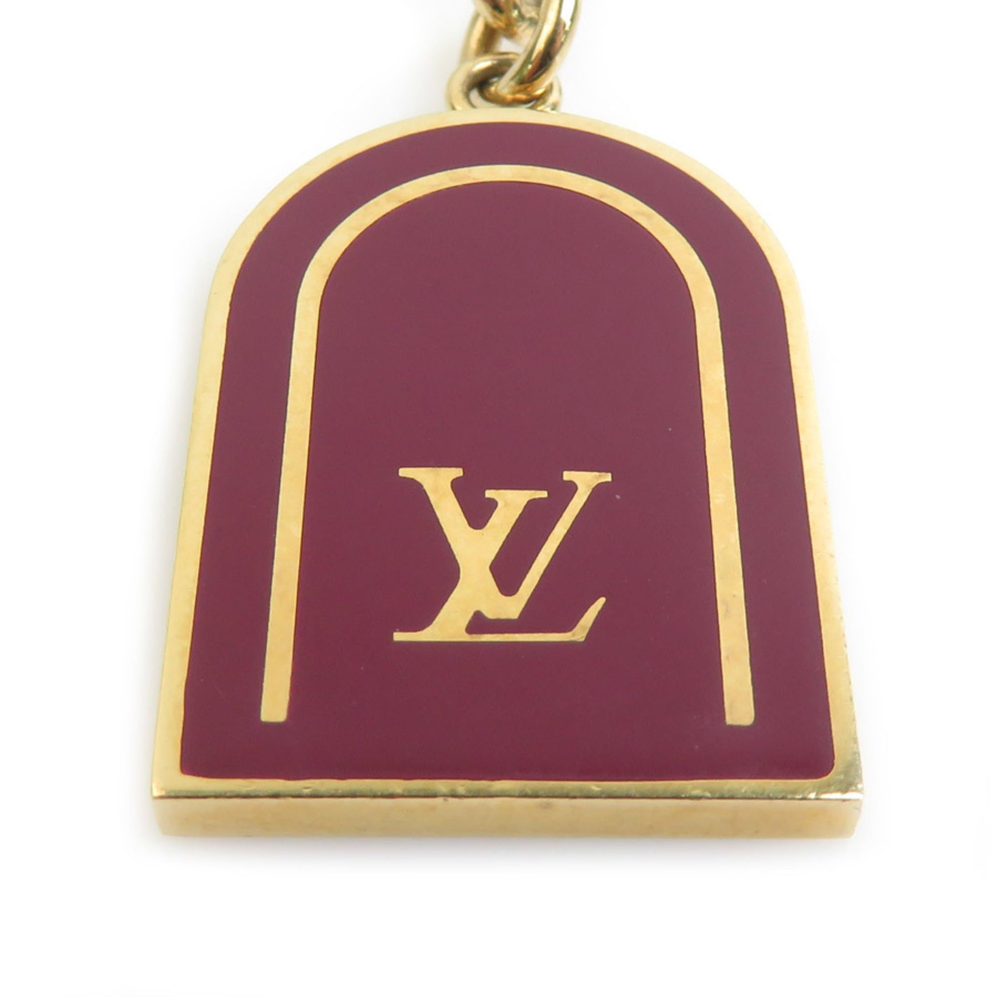 Hermes Hermes Charm Keyring Portefeuille LV Facet Metal Enamel Gold Bordeaux Women's M60073 Free Shipping e61678a Size ONE SIZE - 5 Thumbnail
