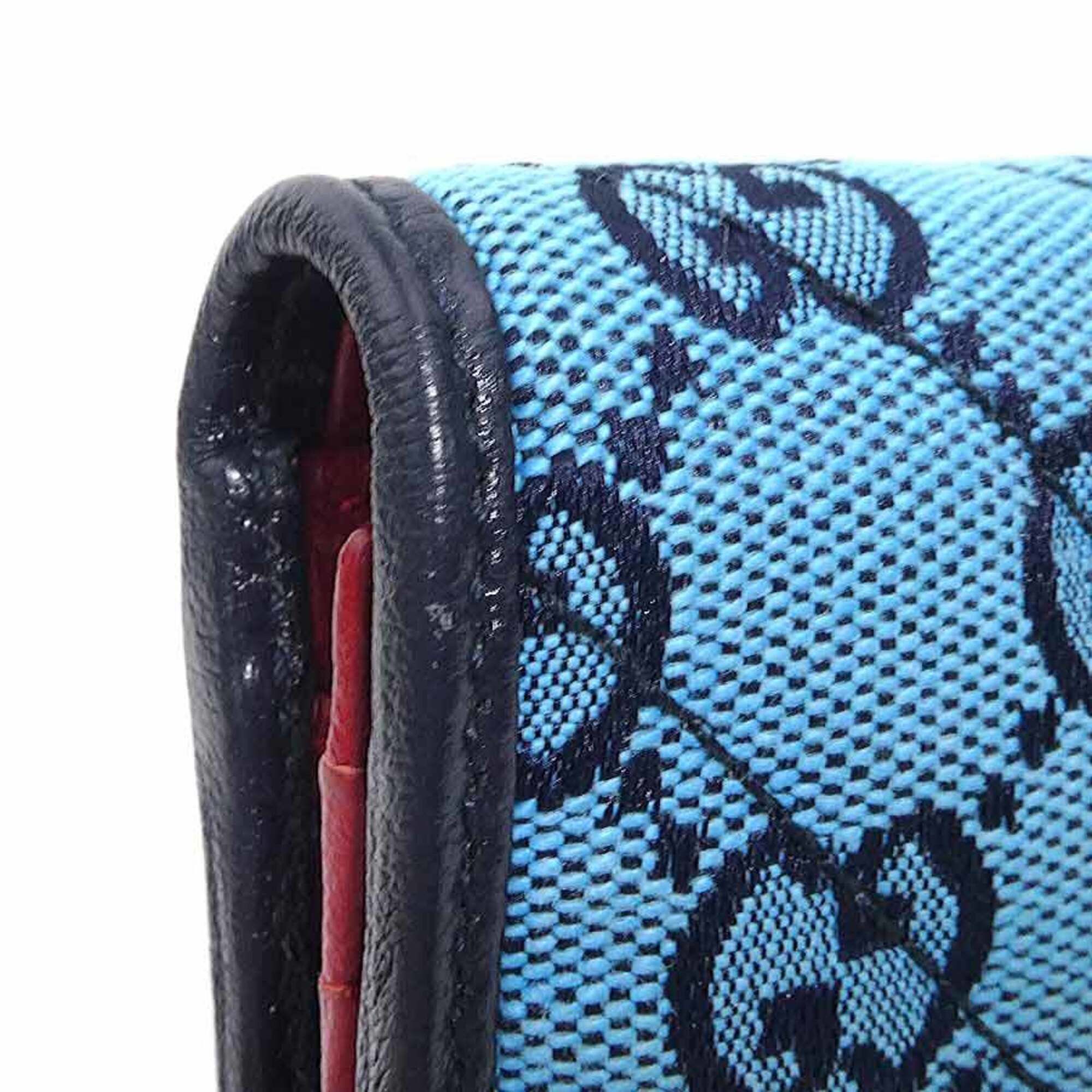 Gucci Gucci Bi-fold wallet GG Marmont canvas Blue Pink Men's Women's 466492 Free shipping h32096a Size ONE SIZE - 9 Thumbnail