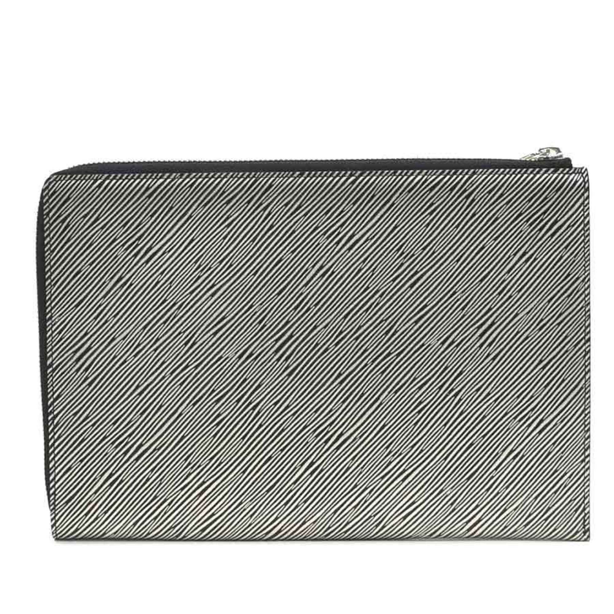 Louis Vuitton Louis Vuitton Clutch Bag Epi Platine Pochette Platte Leather Silver Black Men's M62092 Free Shipping e61663 Size ONE SIZE - 2 Thumbnail