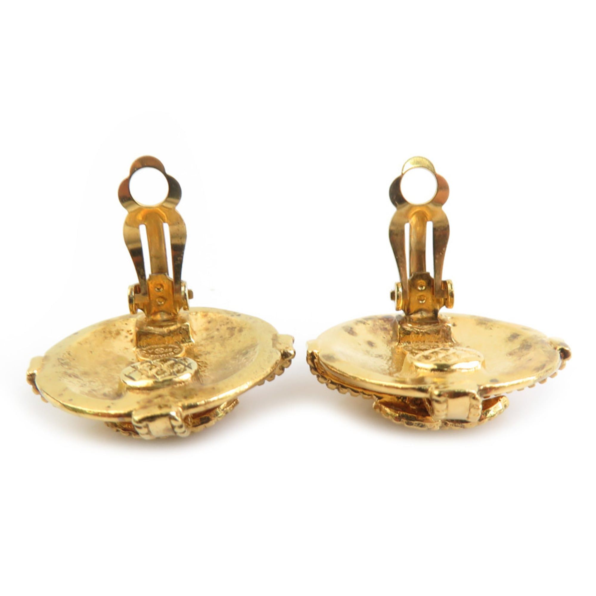 Chanel Chanel earrings, Coco Mark design, metal, gold, women's, free shipping, e61687a Size ONE SIZE - 6 Thumbnail