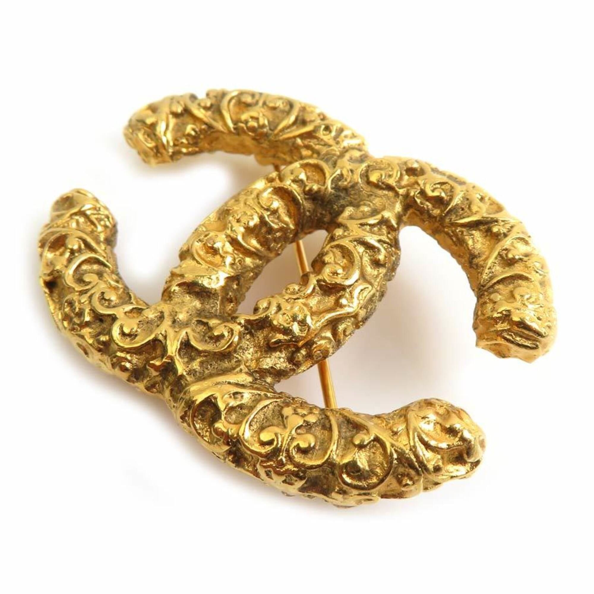 Chanel Chanel brooch, lava design, metal, gold, women's, free shipping, h32086a Size ONE SIZE - 2 Thumbnail