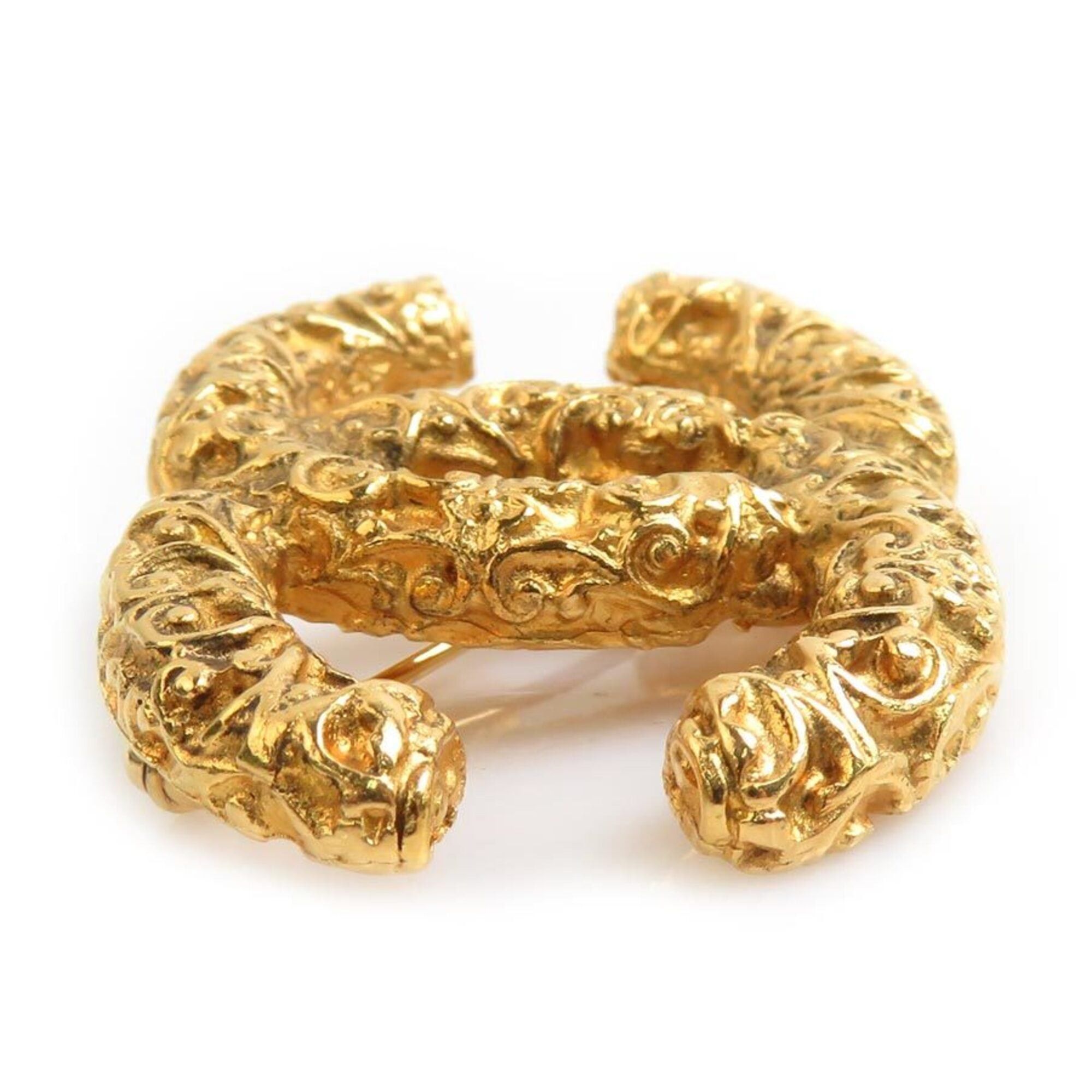 Chanel Chanel brooch, lava design, metal, gold, women's, free shipping, h32086a Size ONE SIZE - 4 Thumbnail