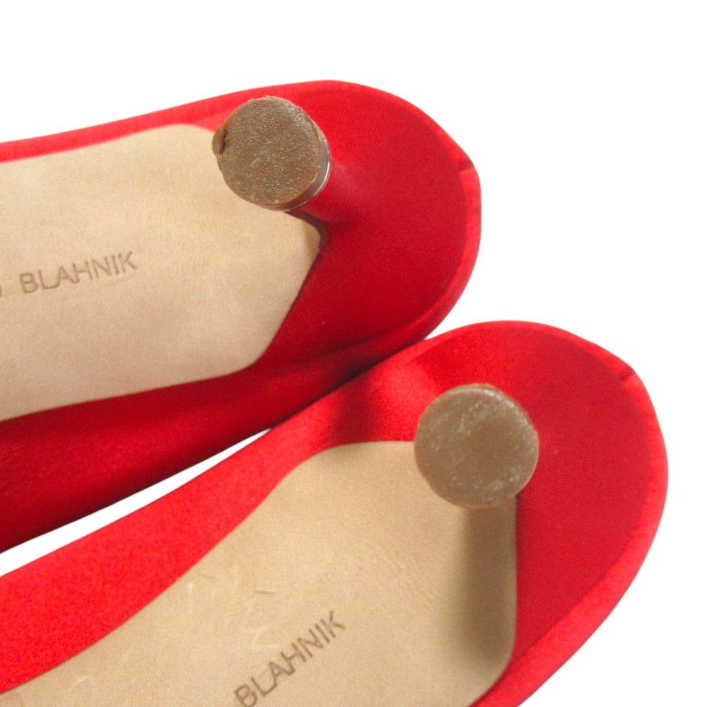 Manolo Blahnik Manolo Blahnik Manolo Blahnik Hangisi Satin Pumps Textile Shoes DUTY FREE for USA Size ONE SIZE - 8 Thumbnail