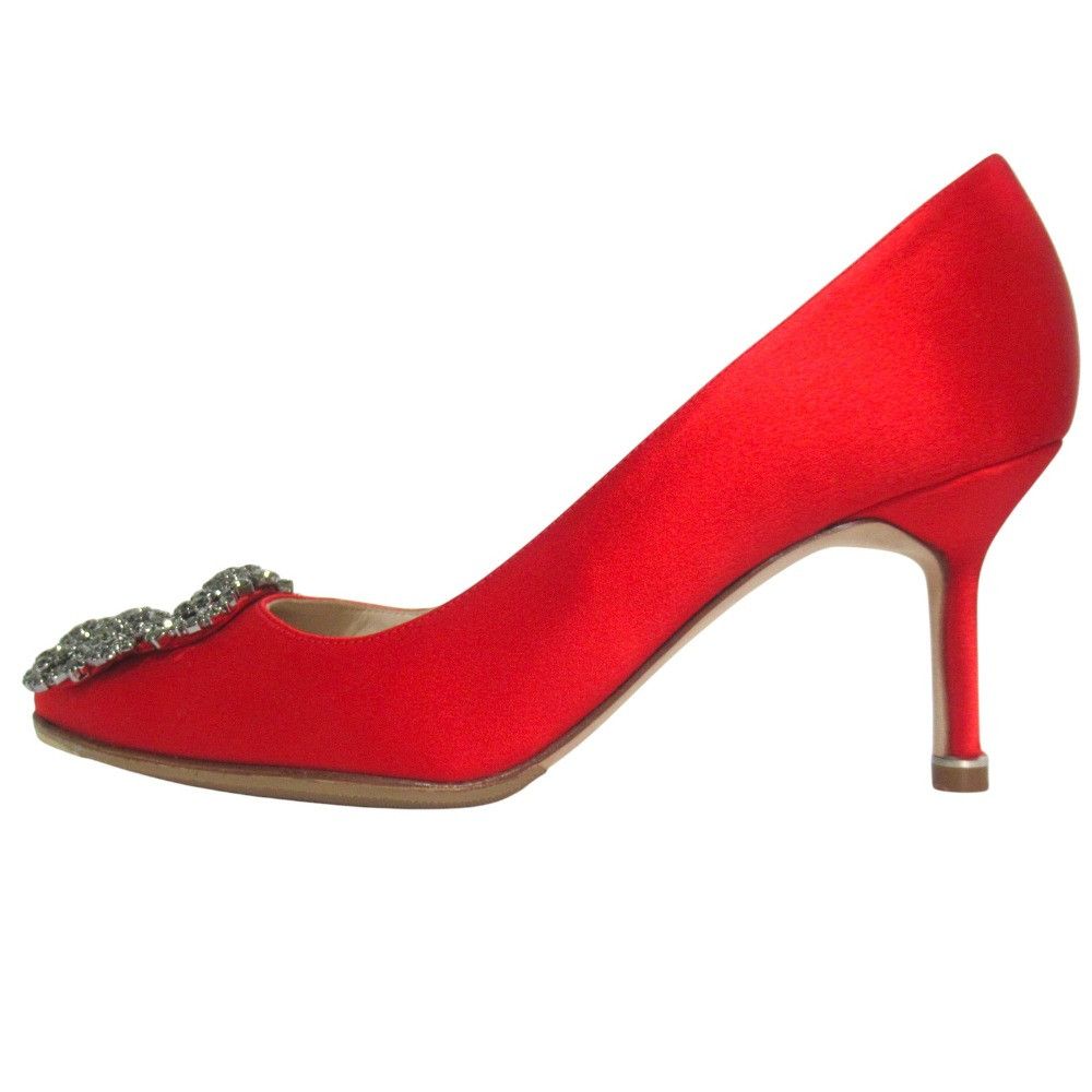 Manolo Blahnik Manolo Blahnik Manolo Blahnik Hangisi Satin Pumps Textile Shoes DUTY FREE for USA Size ONE SIZE - 2 Thumbnail