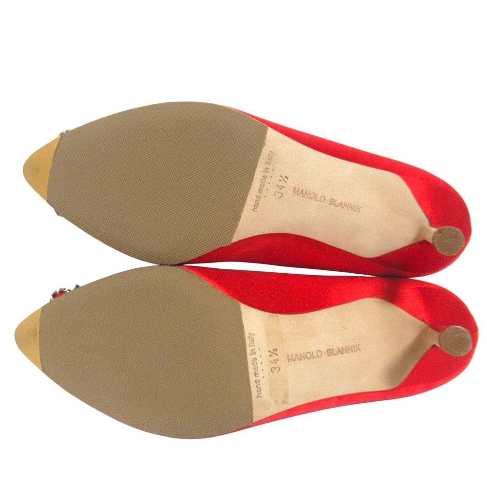 Manolo Blahnik Manolo Blahnik Manolo Blahnik Hangisi Satin Pumps Textile Shoes DUTY FREE for USA Size ONE SIZE - 7 Thumbnail