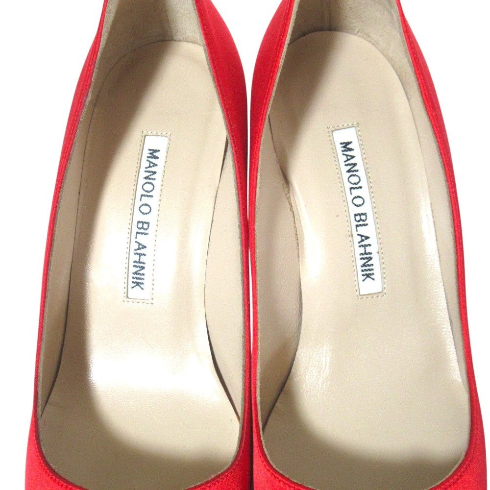Manolo Blahnik Manolo Blahnik Manolo Blahnik Hangisi Satin Pumps Textile Shoes DUTY FREE for USA Size ONE SIZE - 5 Thumbnail