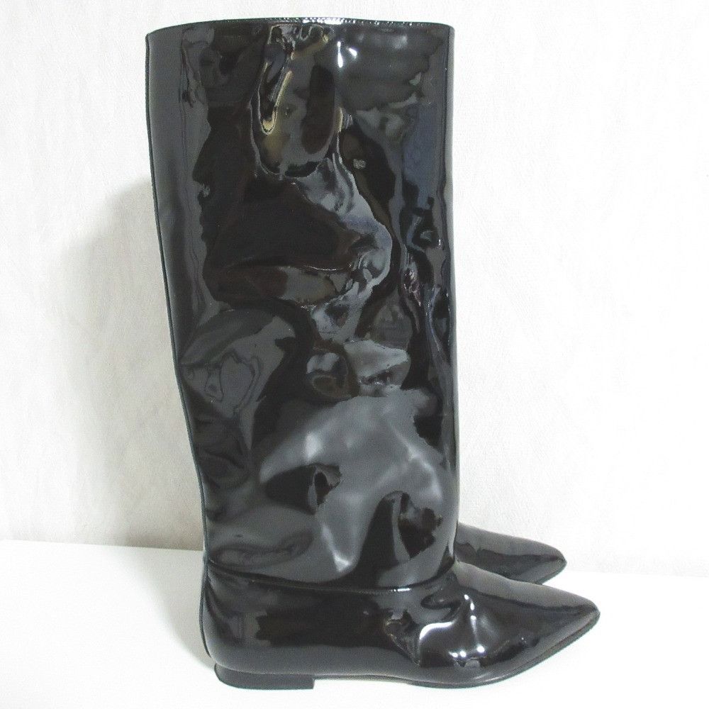 Other Other NEBULONI E. Patent Leather Long Boots Leather Shoes DUTY FREE for USA Size ONE SIZE - 4 Thumbnail