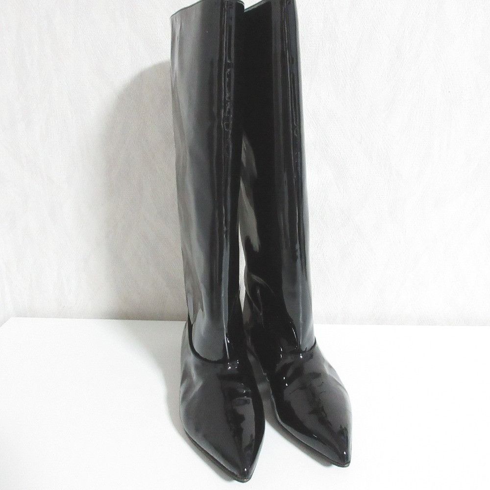 Other Other NEBULONI E. Patent Leather Long Boots Leather Shoes DUTY FREE for USA Size ONE SIZE - 2 Thumbnail