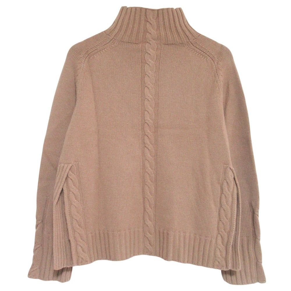 Max Mara MaxMara S Max Mara Wool Cashmere Turtleneck Cable Knit Sweater Textile Tops DUTY FREE for USA Size ONE SIZE - 2 Thumbnail