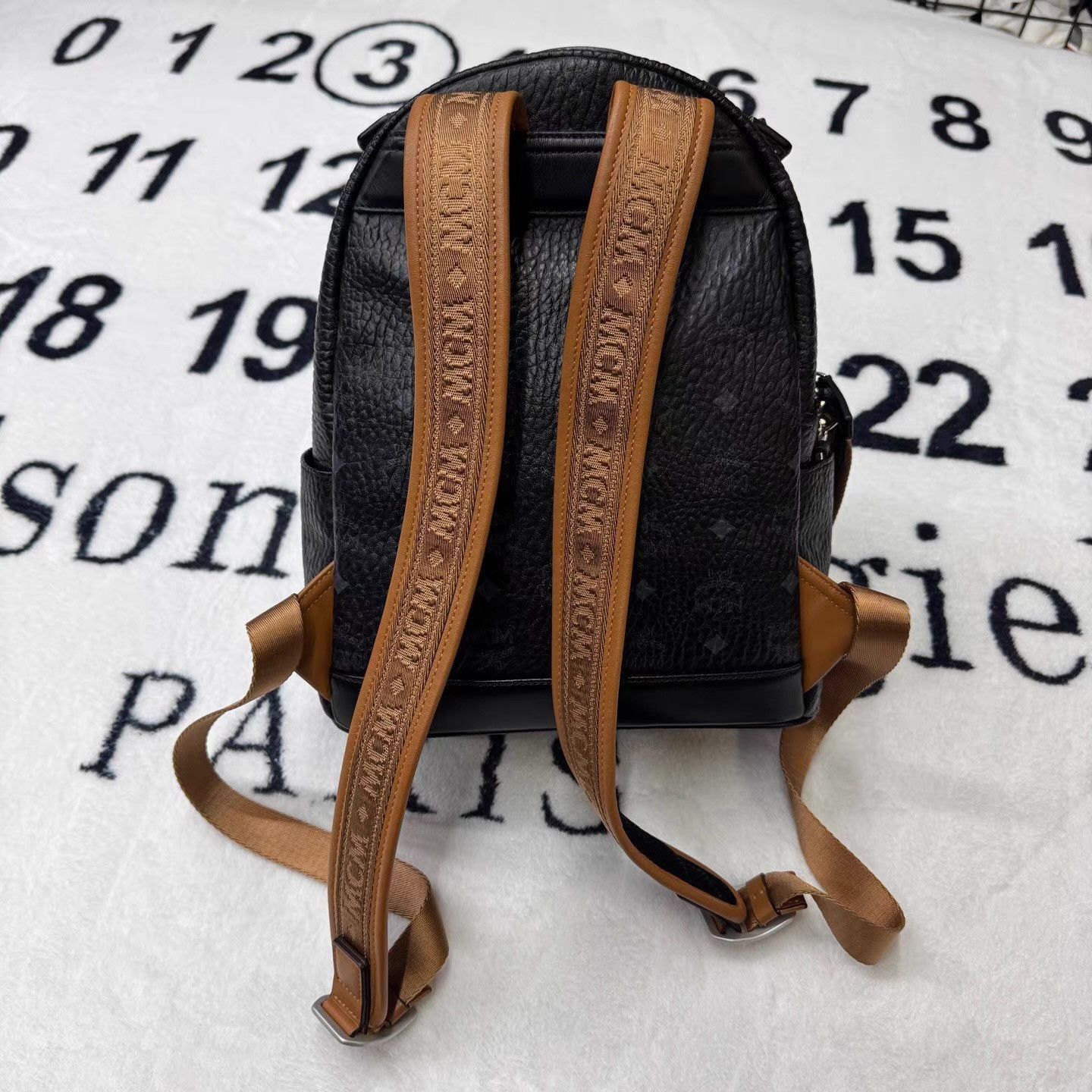 MCM Black Textured Leather Backpack with Front Zip Pocket Size ONE SIZE - 8 Thumbnail