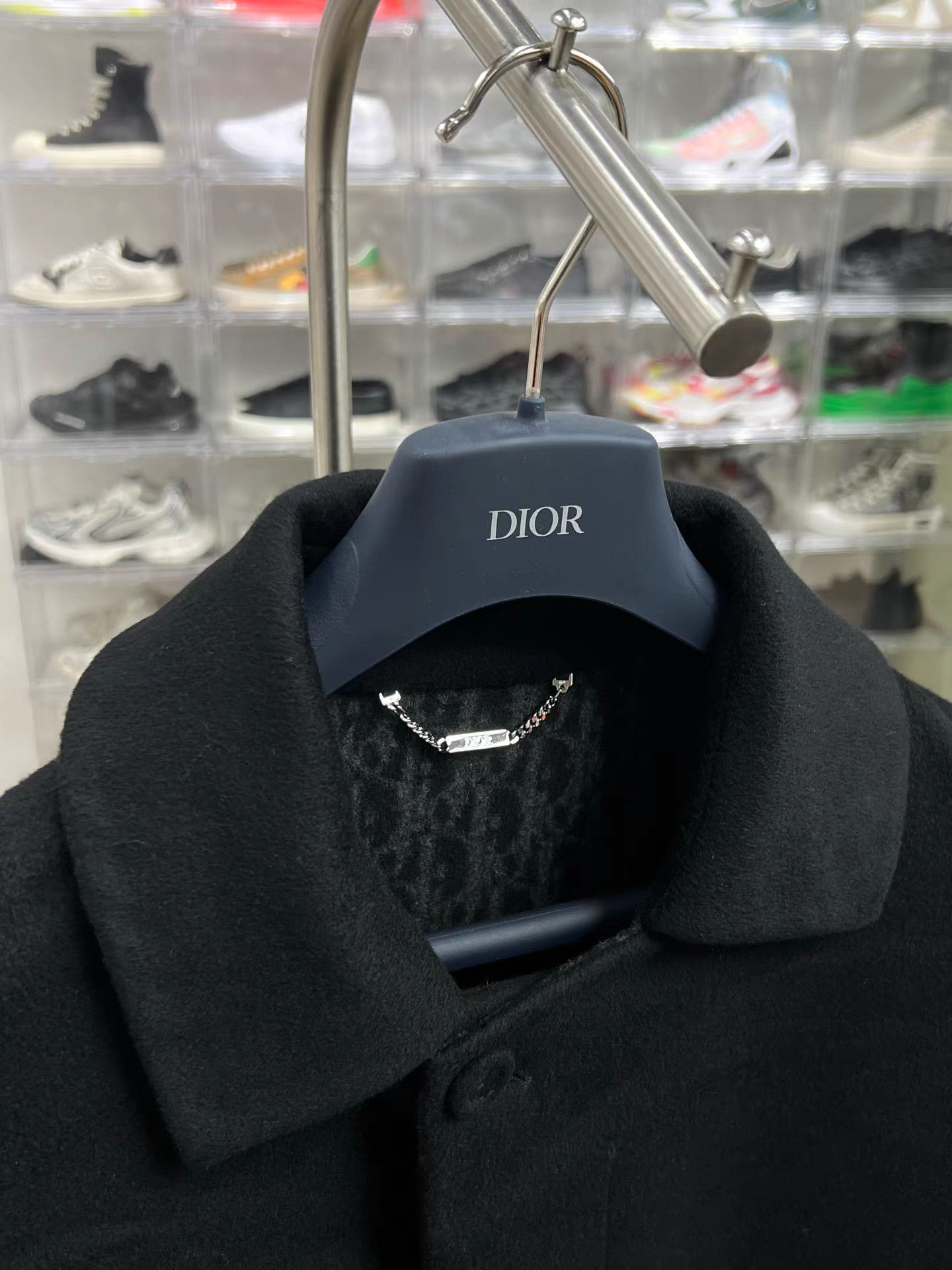 Dior Black Long Coat with Collar - Size M Size US M / EU 48-50 / 2 - 2 Thumbnail