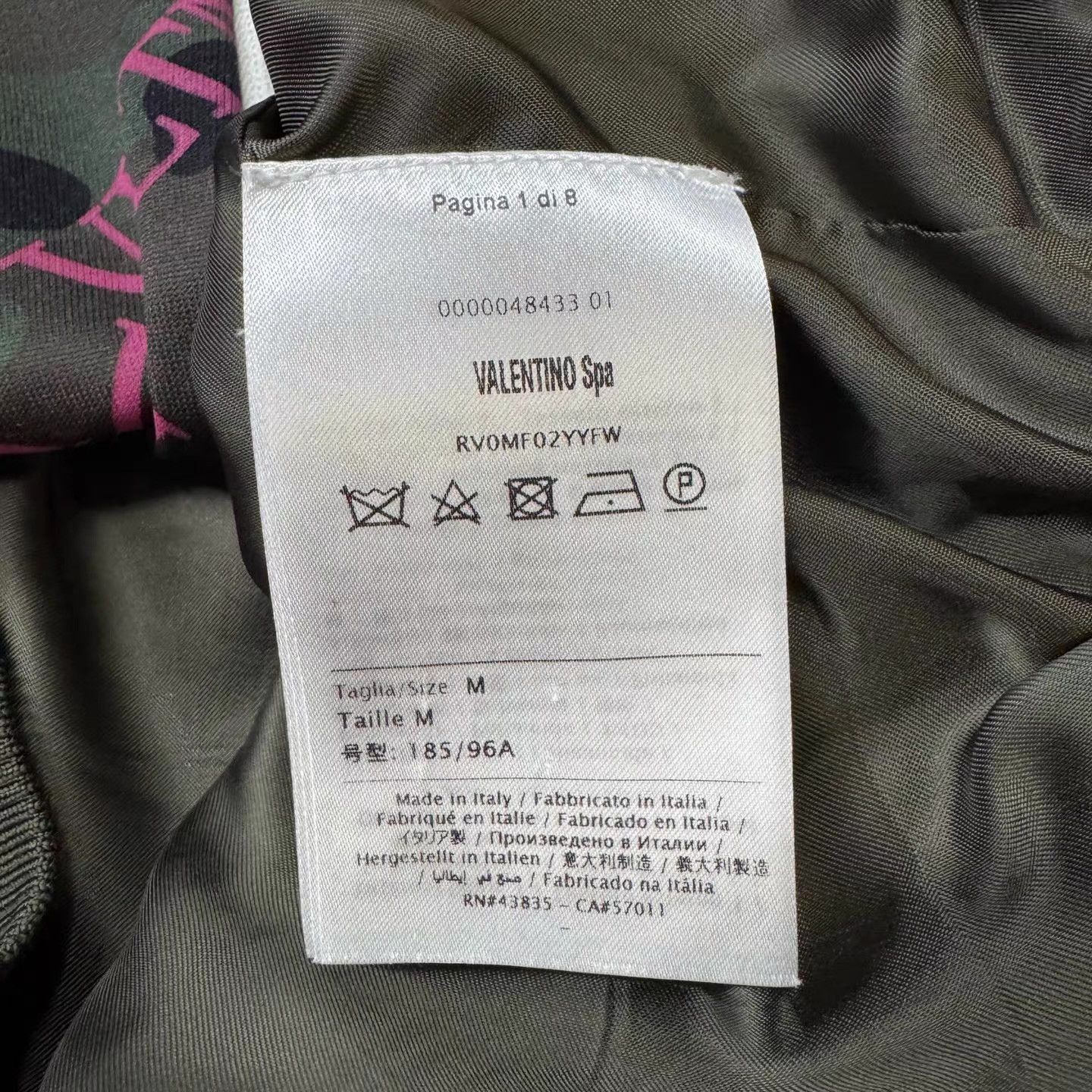 Valentino Multi Camo Zip Front Bomber Jacket Size US M / EU 48-50 / 2 - 6 Thumbnail