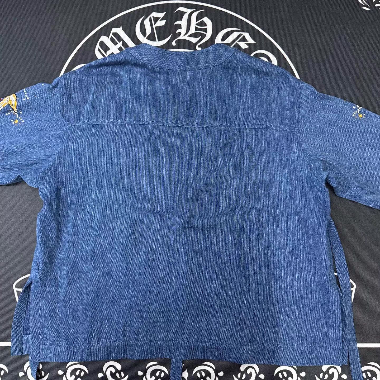 Valentino Blue Embroidered Short Sleeve Wrap Top Size US XL / EU 56 / 4 - 6 Thumbnail