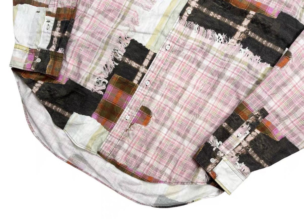 Acne Studios Pink Patchwork Long Sleeve Button-Up Shirt Size US M / EU 48-50 / 2 - 4 Thumbnail