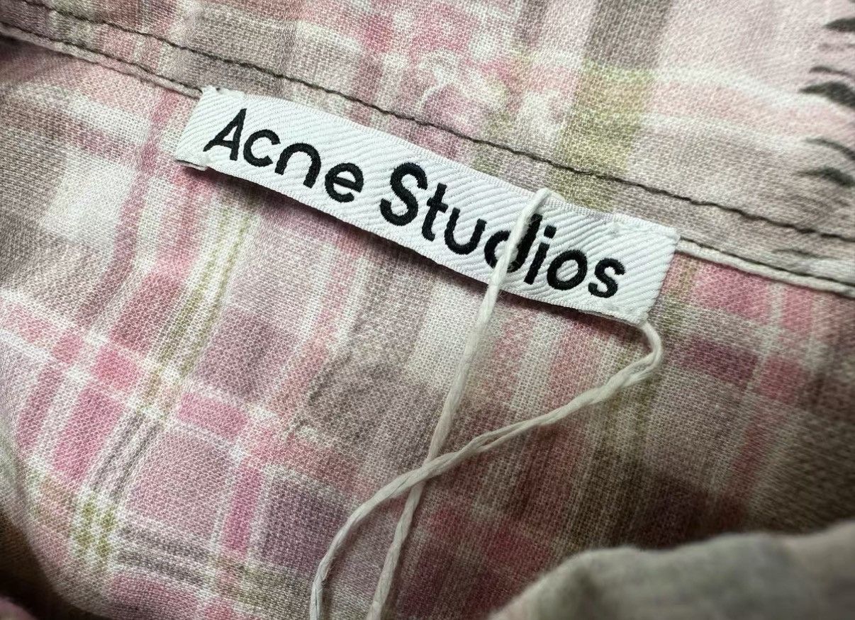 Acne Studios Pink Patchwork Long Sleeve Button-Up Shirt Size US M / EU 48-50 / 2 - 6 Thumbnail