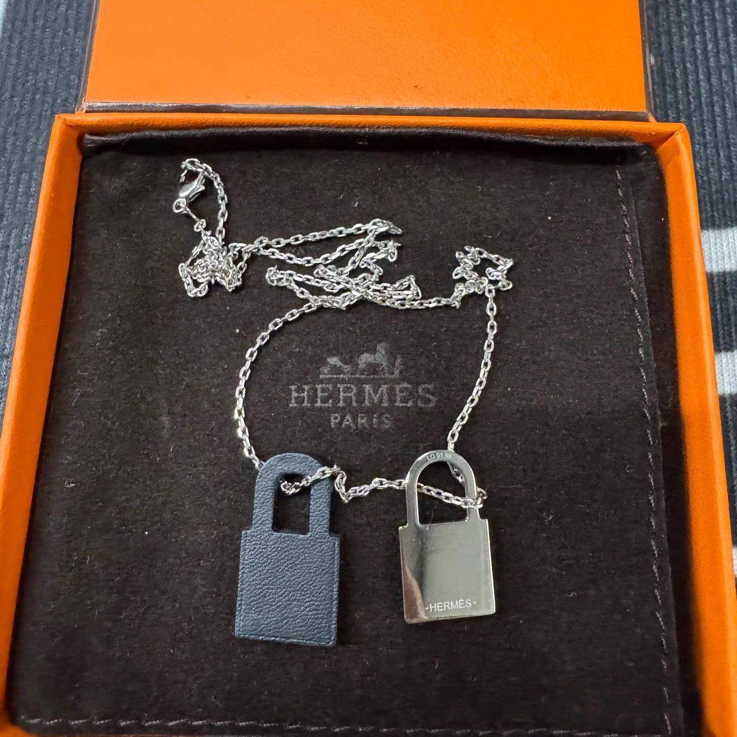 Hermes Silver Lock Pendant Necklace Size ONE SIZE - 3 Thumbnail