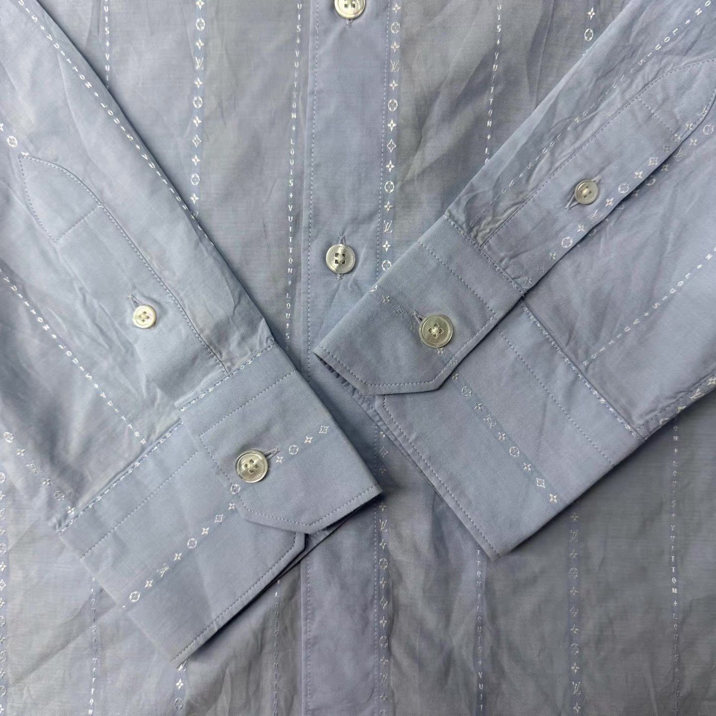 Louis Vuitton Blue Long Sleeve Striped Button Up Shirt Size US L / EU 52-54 / 3 - 2 Thumbnail