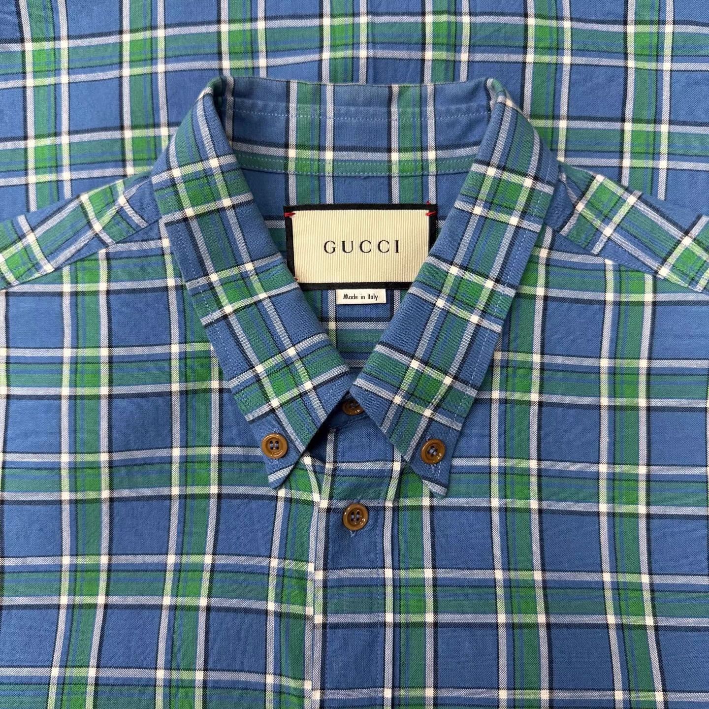 Gucci Multi Plaid Short Sleeve Button-Up Shirt Size US XL / EU 56 / 4 - 4 Thumbnail
