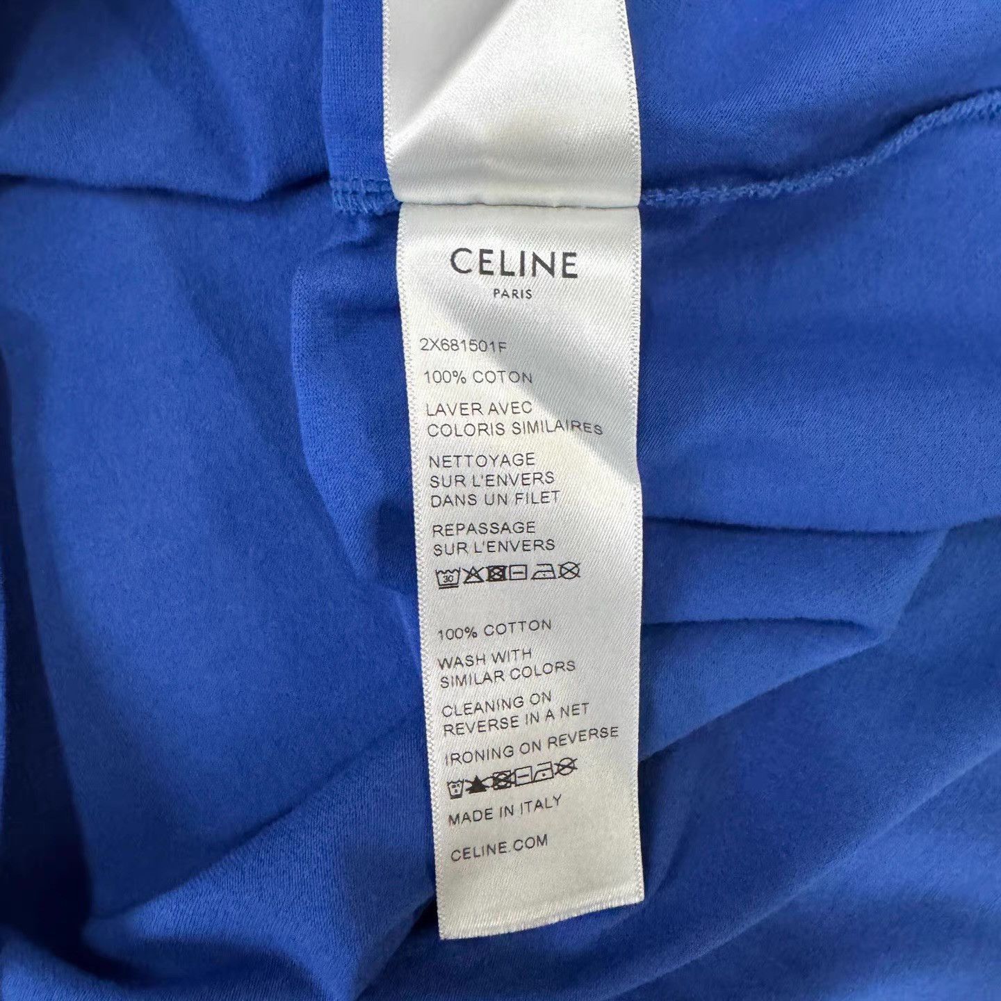Celine Blue Short Sleeve T-Shirt Size L Size US L / EU 52-54 / 3 - 3 Thumbnail