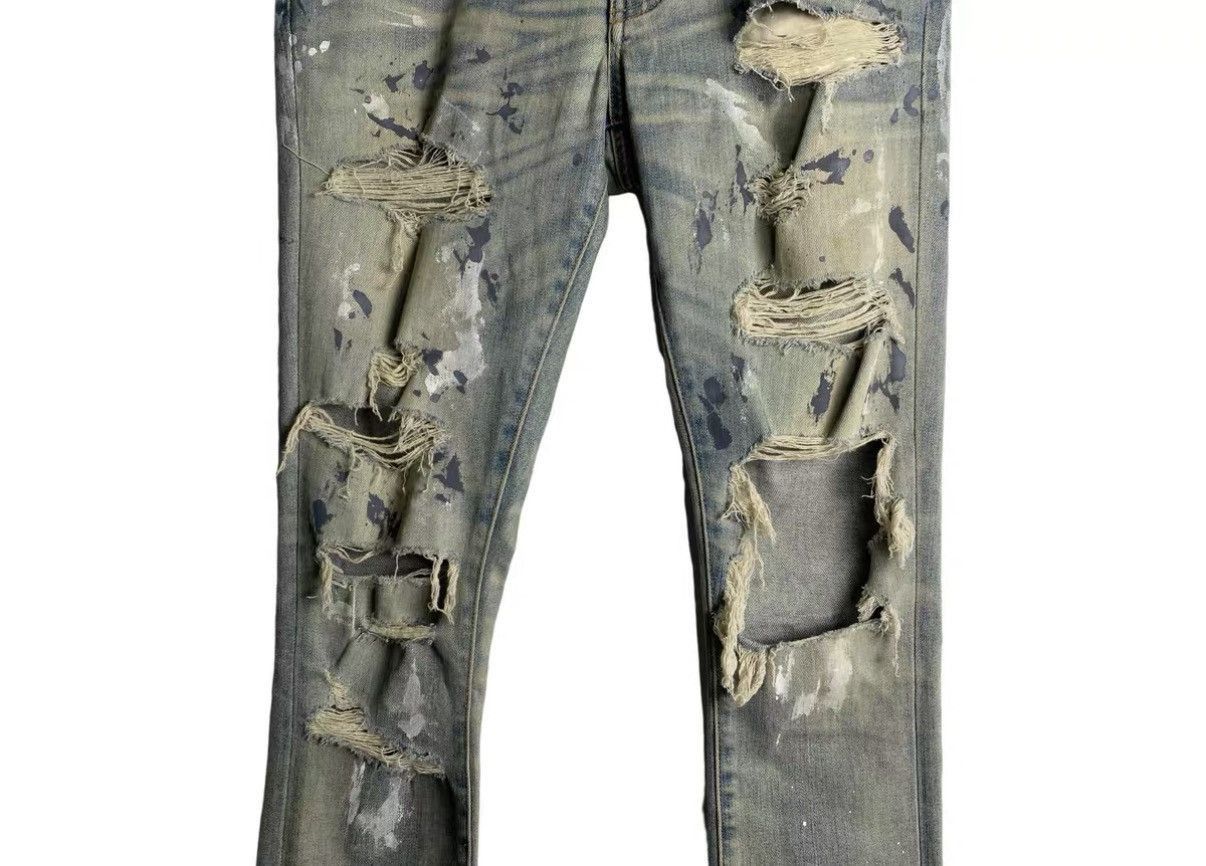 Amiri Blue Distressed Paint Splatter Denim Jeans Size 30 Size US 30 / EU 46 - 5 Thumbnail