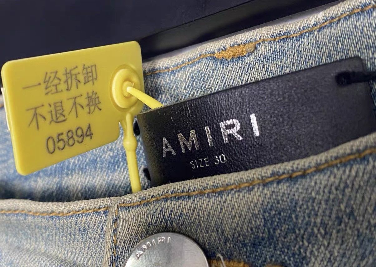 Amiri Blue Distressed Paint Splatter Denim Jeans Size 30 Size US 30 / EU 46 - 7 Thumbnail