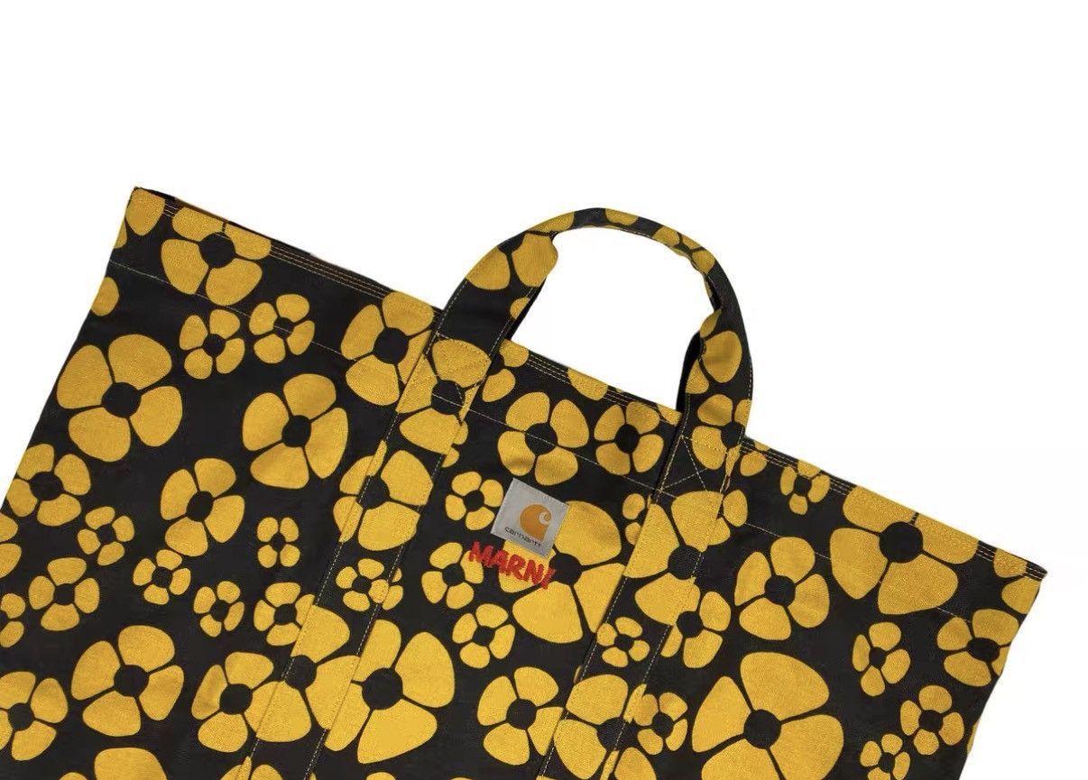Marni Black Tote Bag with Yellow Floral Print Size ONE SIZE - 3 Thumbnail