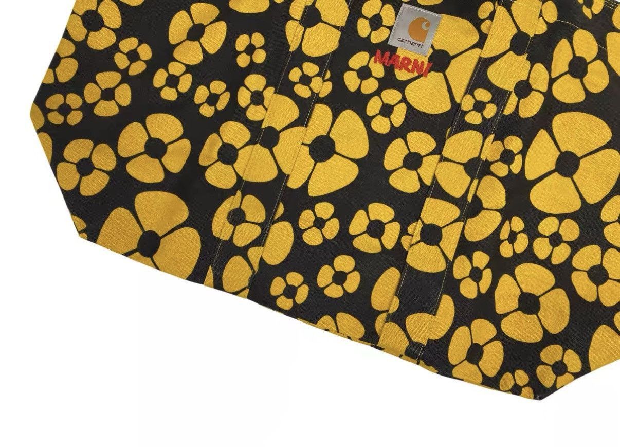 Marni Black Tote Bag with Yellow Floral Print Size ONE SIZE - 4 Thumbnail