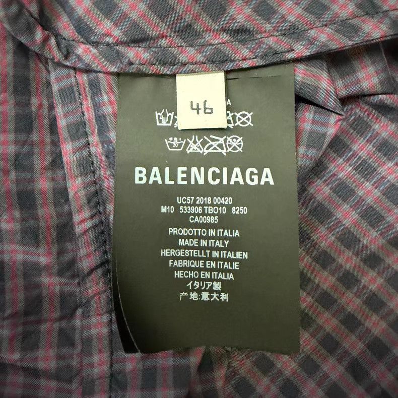 Balenciaga Purple Checkered Long Zip-Up Jacket XL Size US XL / EU 56 / 4 - 2 Thumbnail