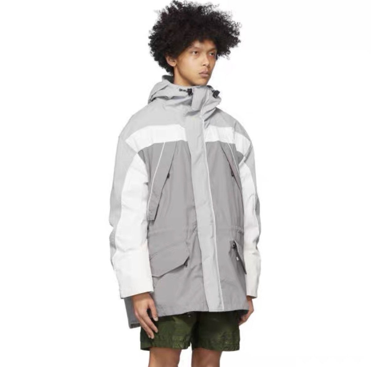 Martine Rose Gray Lightweight Hooded Jacket with Pockets Size US S / EU 44-46 / 1 - 8 Thumbnail