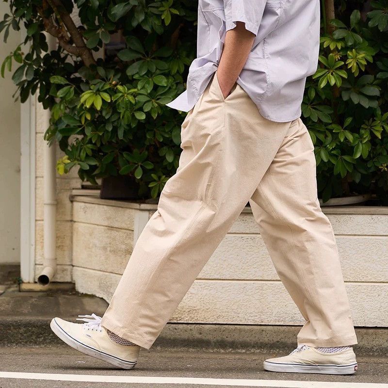 KUON Beige Pleated Casual Pants Size US 31 - 7 Thumbnail
