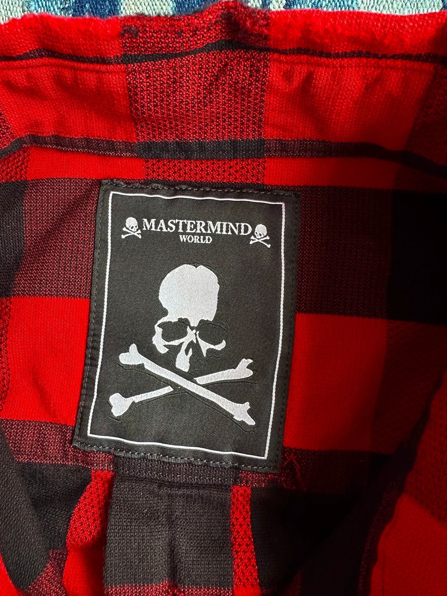 Mastermind Japan Red Black Plaid Distressed Button-Up Shirt Size US S / EU 44-46 / 1 - 5 Thumbnail