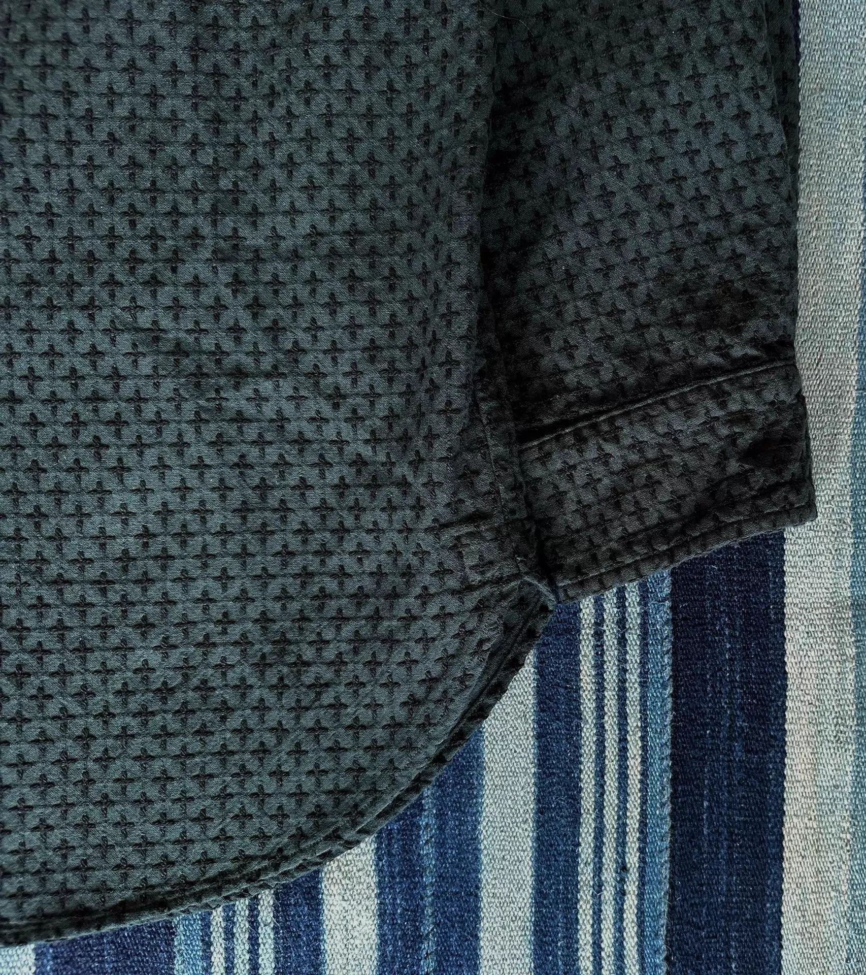 KUON Black Textured Button-Up Shirt Size S Size US S / EU 44-46 / 1 - 4 Thumbnail