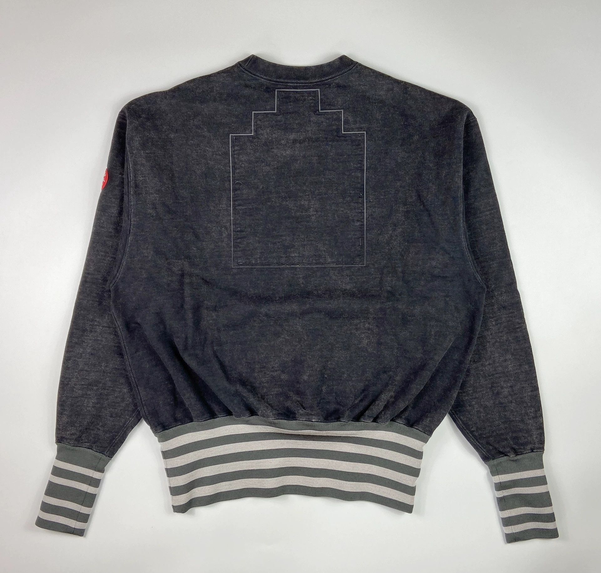 Cav Empt Gray Crewneck Sweatshirt with Striped Hem and Cuffs Size US L / EU 52-54 / 3 - 2 Thumbnail