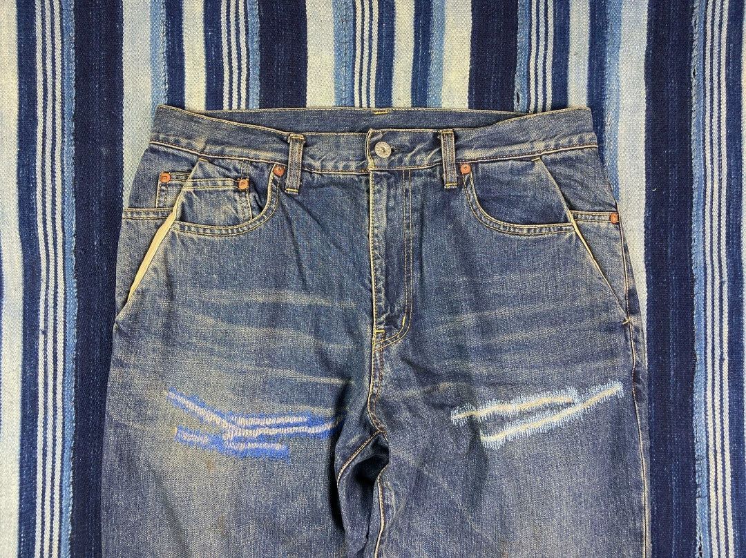 Beams Japan Blue Distressed Denim Jeans Size 32 Size US 32 / EU 48 - 2 Thumbnail