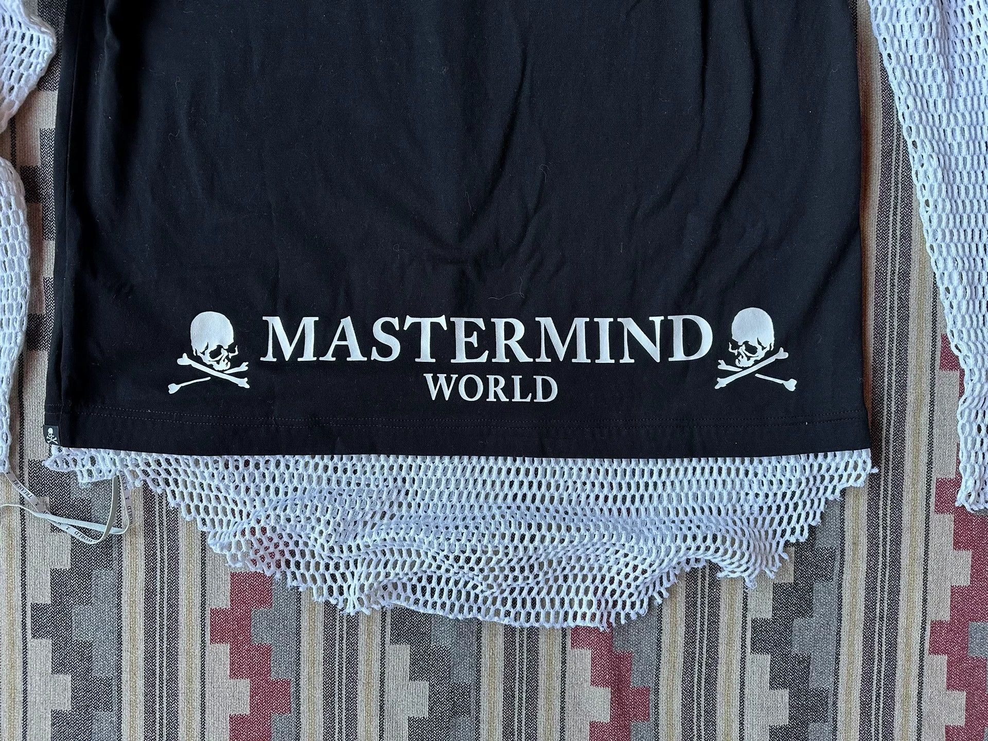 Mastermind World Black Skull Graphic Mesh Layered Long Sleeve Top Size US L / EU 52-54 / 3 - 4 Thumbnail