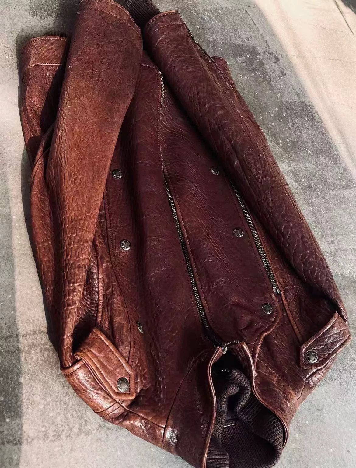 Dolce & Gabbana Dolce&Gabbana Distressed Double-Layer Leather Jacket Size US S / EU 44-46 / 1 - 4 Thumbnail